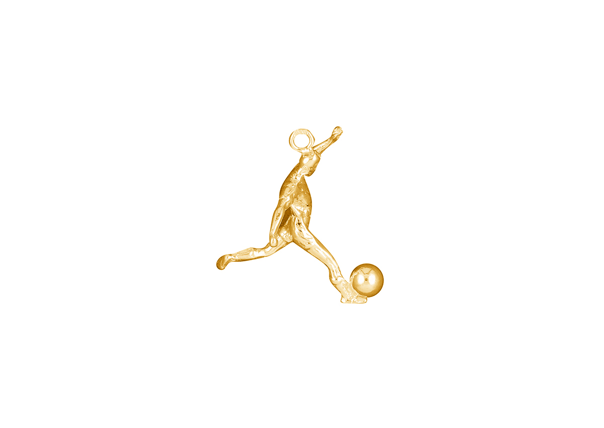 Gouden bedel Voetballer 3d