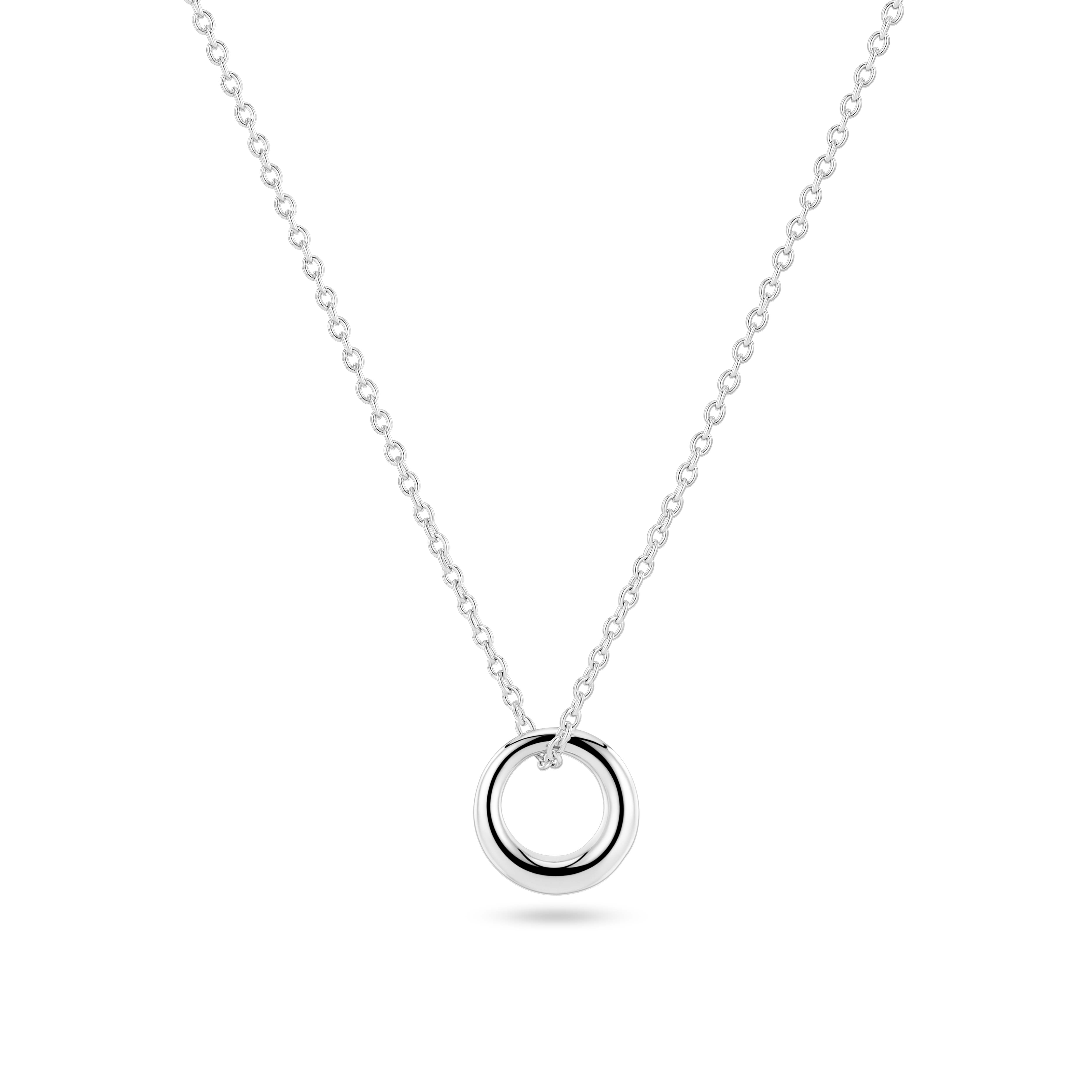 NECKLACE SELENE RHODIUM PLATED WITH A POLISHED SURFACE.