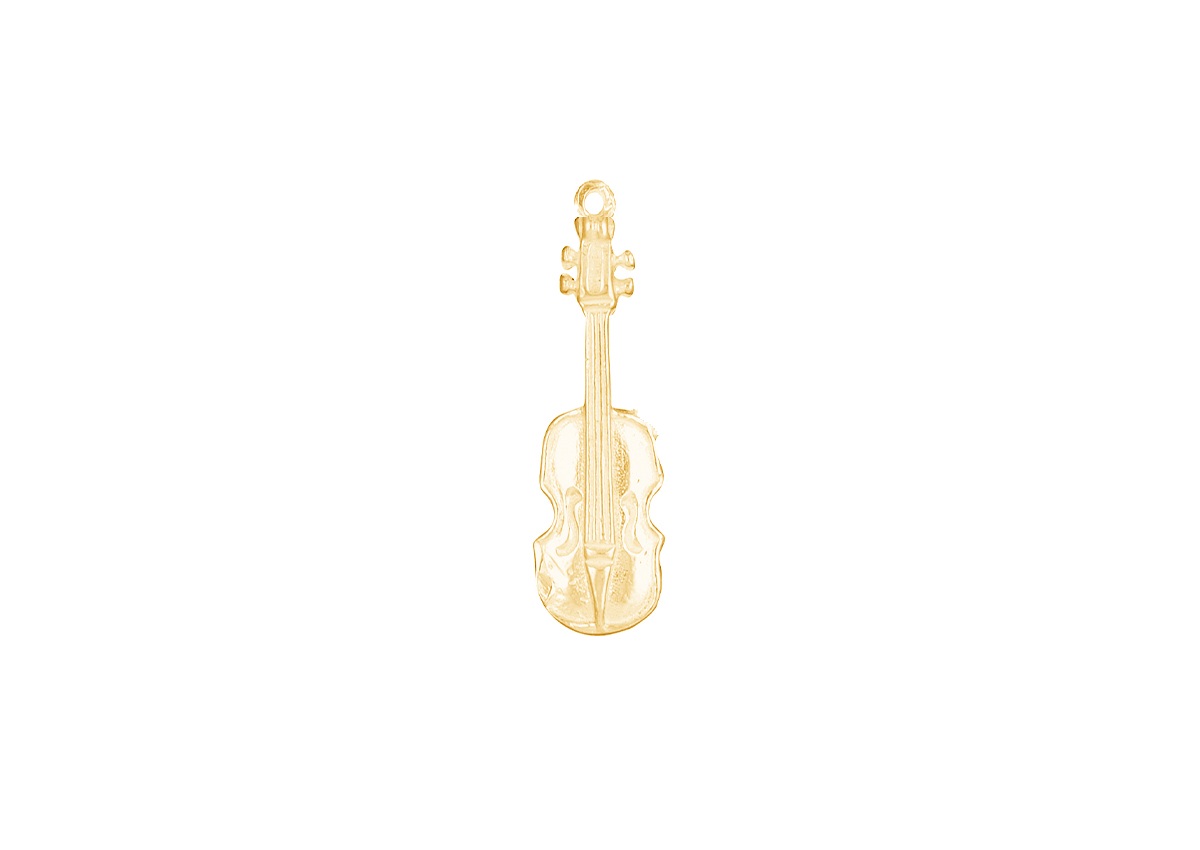 Gouden hanger fantasie viool hol gemaakt
27x9.5mm