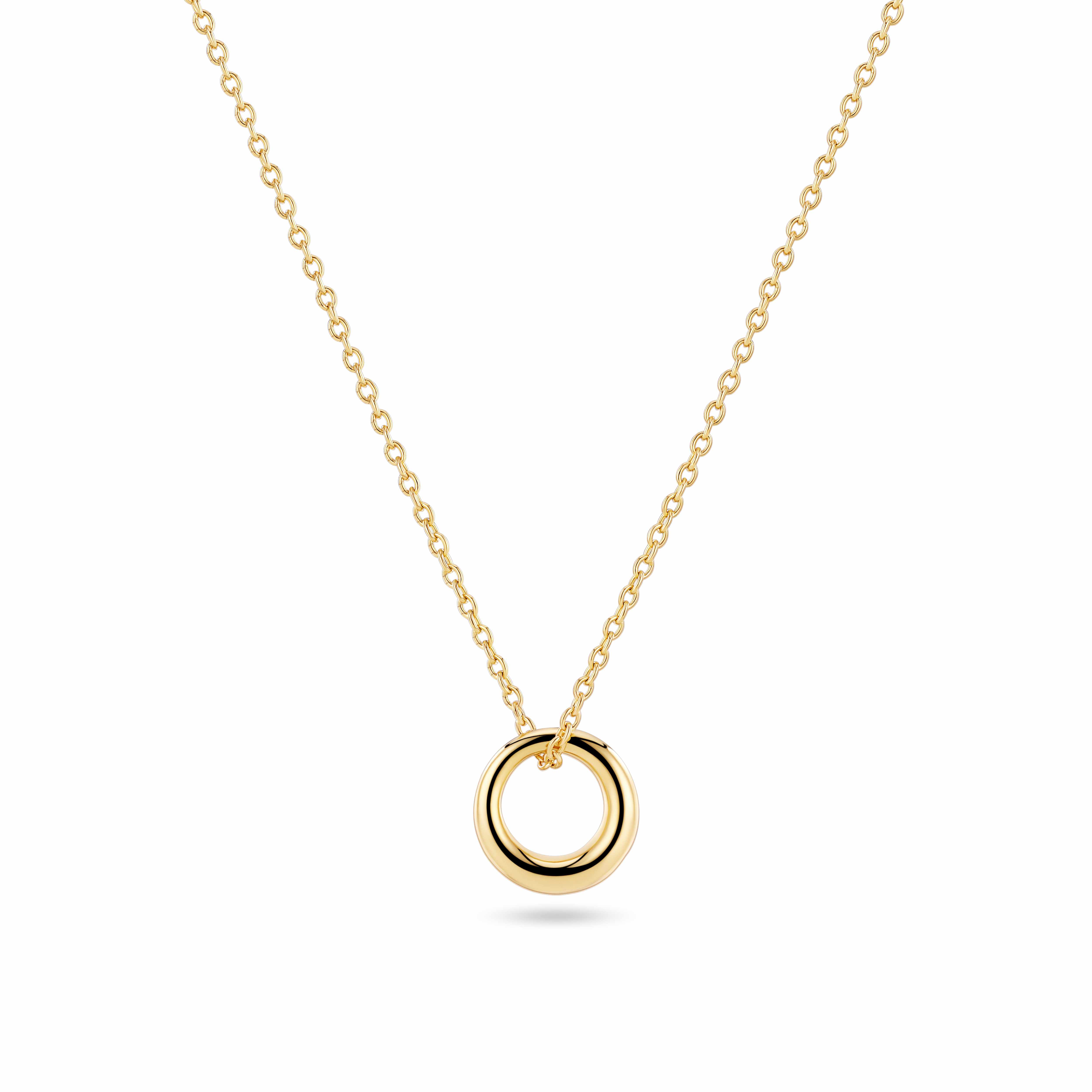 NECKLACE SELENE 18K GOLD PLATED, WITH A POLISHED SURFACE.