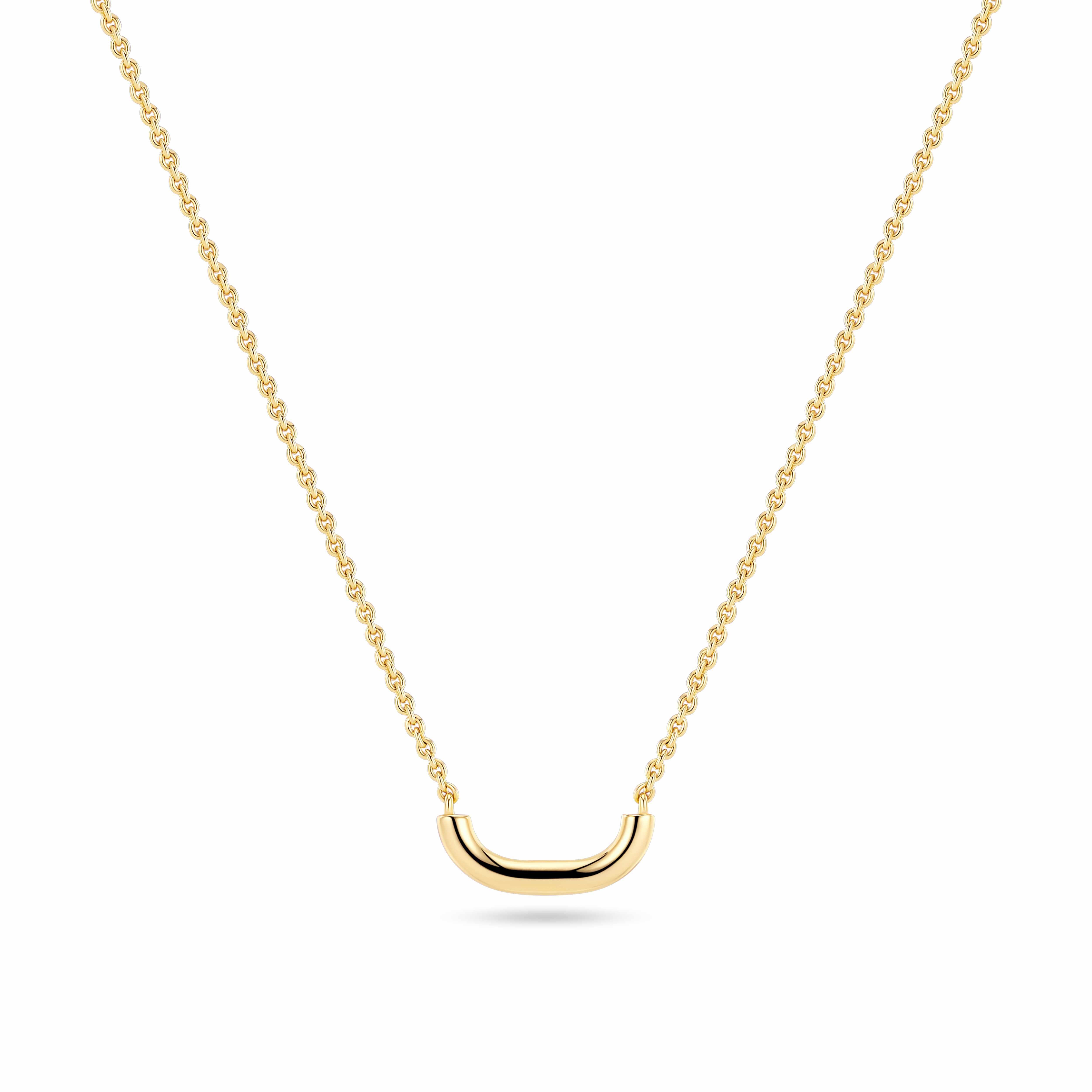 NECKLACE CAPRIANA PIANURA 18K GOLD PLATED, WITH A POLISHED SURFACE.