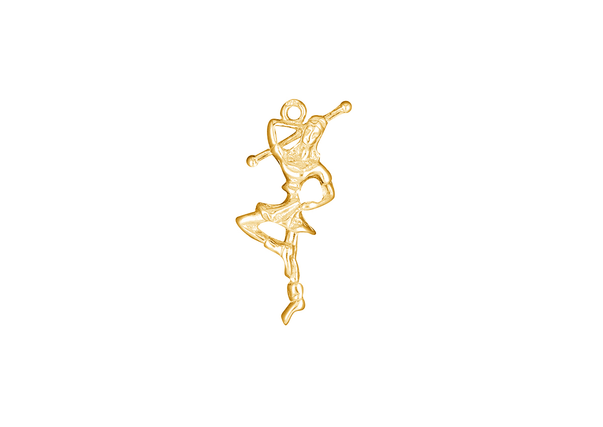 Gouden hanger fantasie majorette 22x11mm