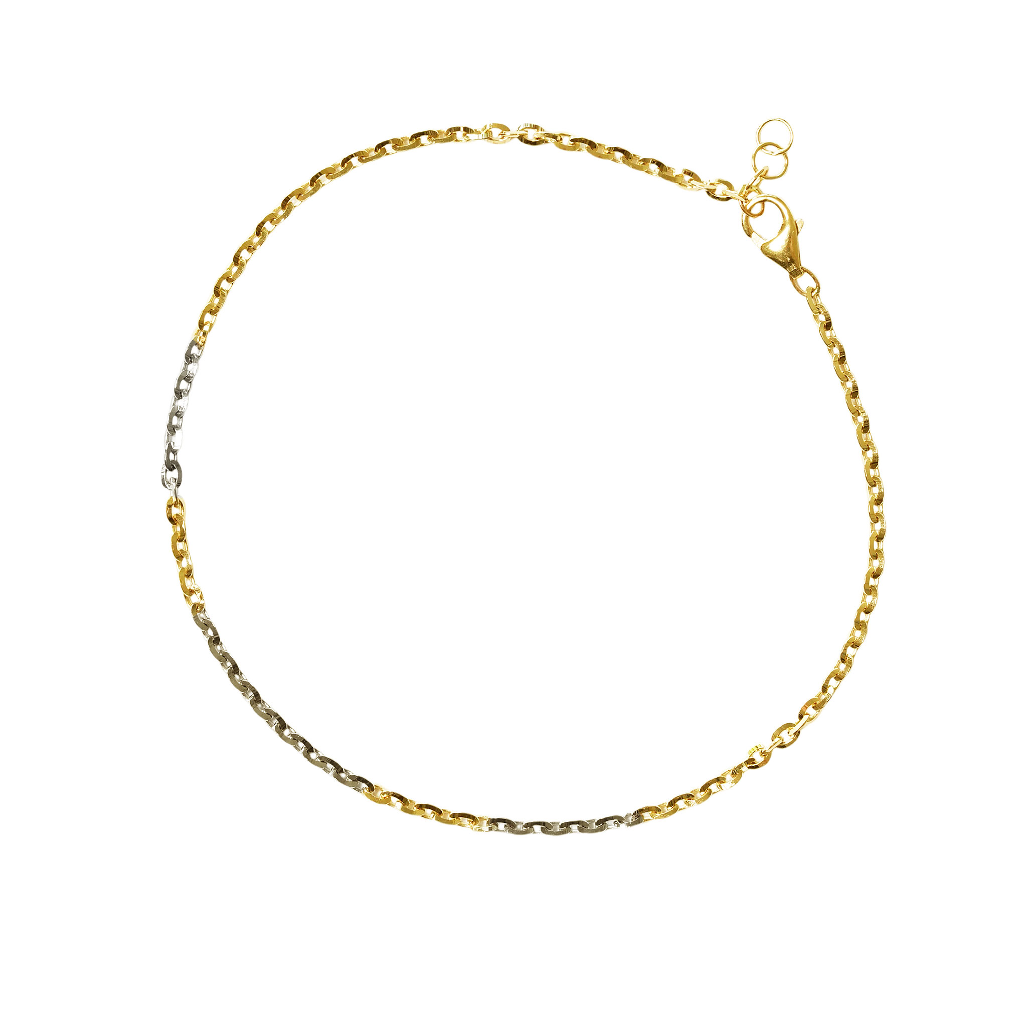 Model 5038RW – Ankerketting in 14 karaat geel- en witgoud - 17 cm + 1 cm extensie

Een unieke en contrasterende ketting die de warmte van roodgoud combineert met de koele gloed van witgoud. Model 5038RW is gemaakt van 14-karaats goud en lasergelast in delen, wat zorgt voor een spannend kleurenspel en een verfijnde, moderne uitstraling. De ketting is gebaseerd op ons zeer populaire ankerontwerp, dat zorgvuldig aan alle zijden en randen is geschuurd - dit geeft aanzienlijk meer glans dan traditionele ankerfacetkettingen. Een exclusieve keuze voor wie zowel elegantie als variatie wenst.

✔ Gemaakt van 14 karaat gecombineerd rood- en witgoud
✔ Lasergelast in secties voor contrast en kleurenspel
✔ Ankerachtige ketting met extra glans
✔ Geschuurd aan alle zijden en randen
✔ Alle lengtes kunnen worden gemaakt