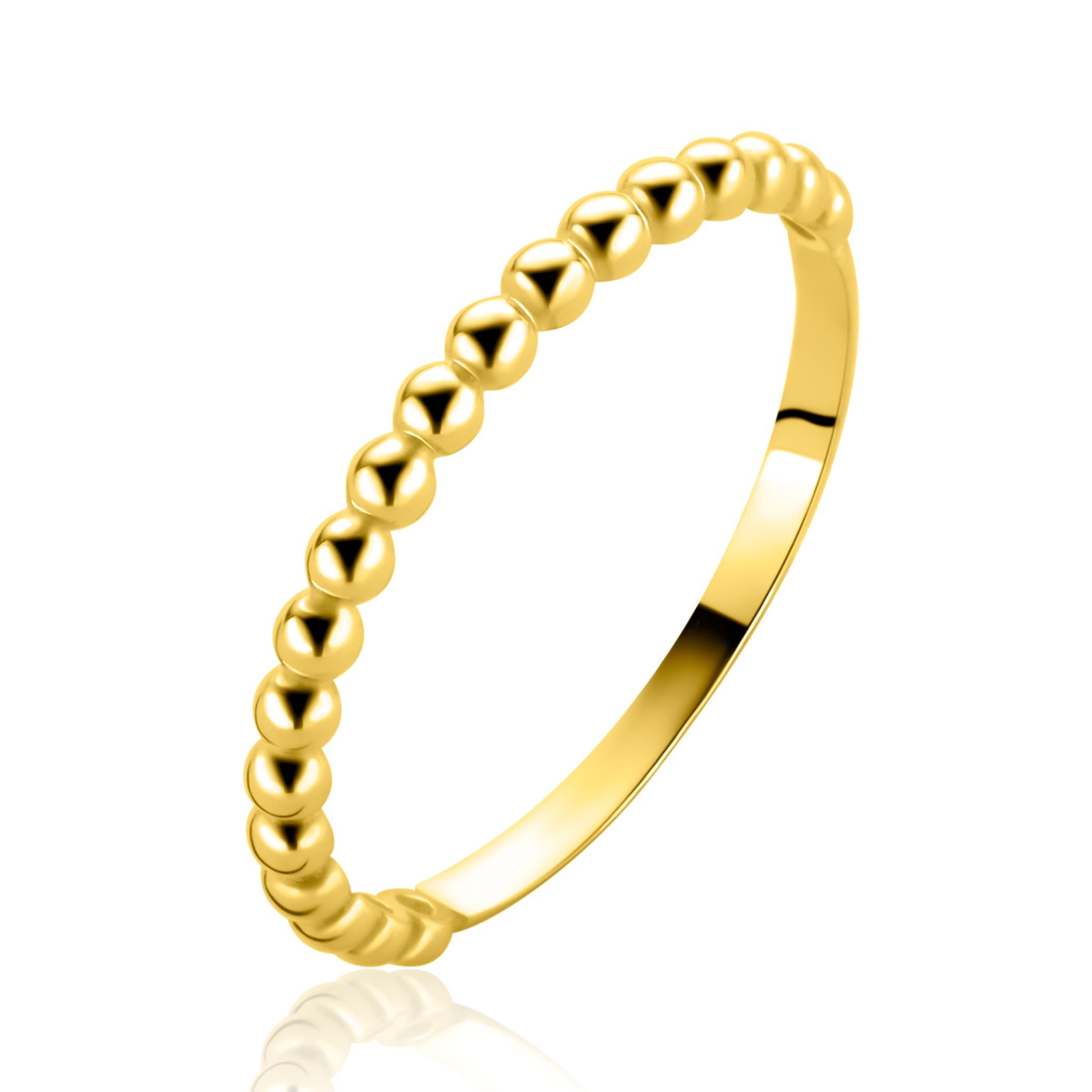 
ZINZI Gold 14 karaat gouden ring (2mm breed) met gladde bolletjes ZGR555

