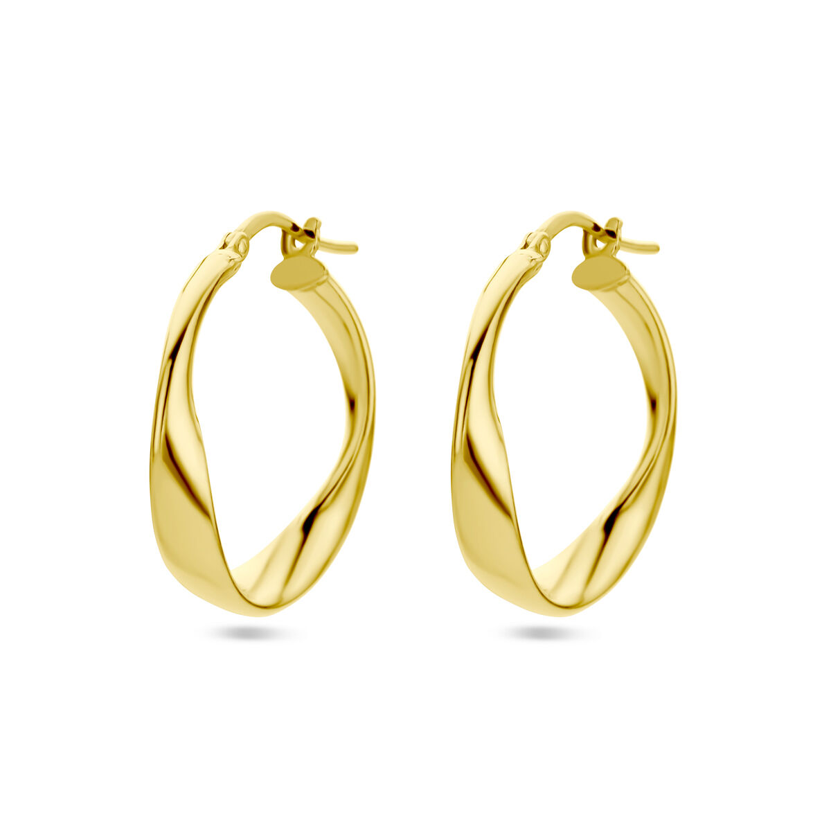 Deze prachtige Goud Geel op Zilver creolenzijn gemaakt van zilver en hebben een diameter van 26 mm. Ze hebben een glanzende afwerking, wegen 3,9 gram en zijn 4 mm breed. Perfect voor dagelijks gebruik of een speciale gelegenheid. Draag ze met uw haar opgestoken voor een elegante uitstraling.