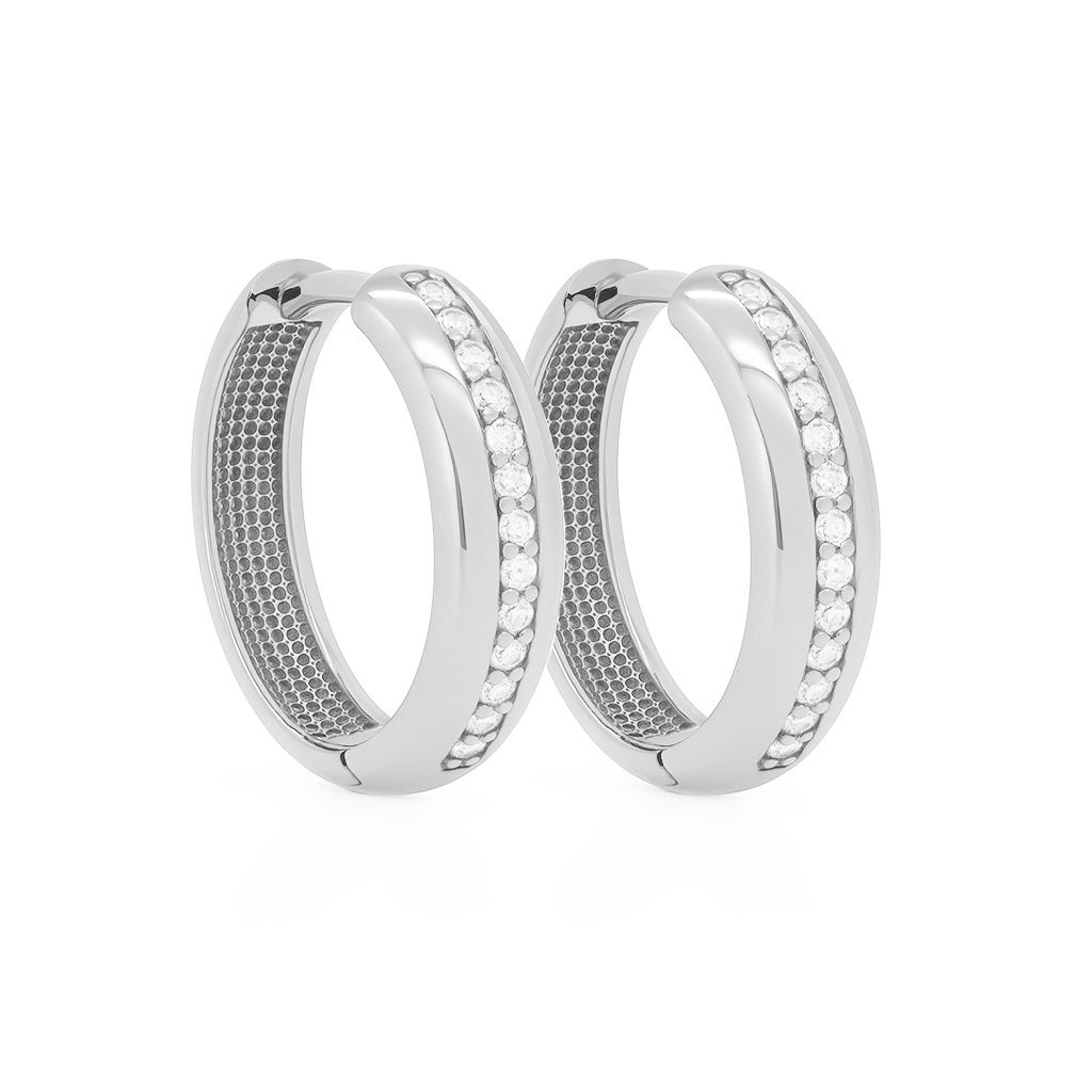 Karma Hinged Hoops ELLINOR Silver 16MM