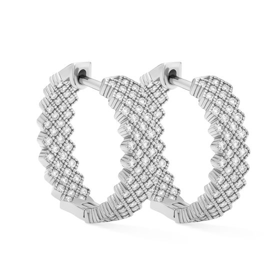 Karma oorringen HONNEY Grid | zilver | zirkonia's | 20mm | H660GP