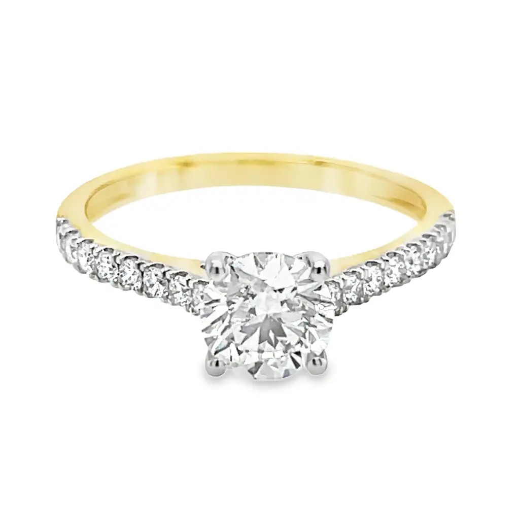 Geelgouden ring met 1,29 karaat Labgrown diamant