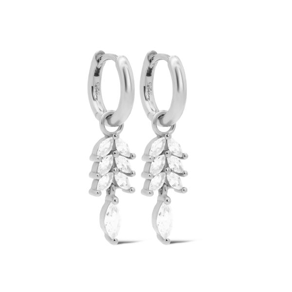 Karma oorringen CLEO Feather | zilver | zirkonia's | A169S