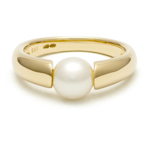 Geelgouden ring Riley met witte parel maat 17 | 25-510720