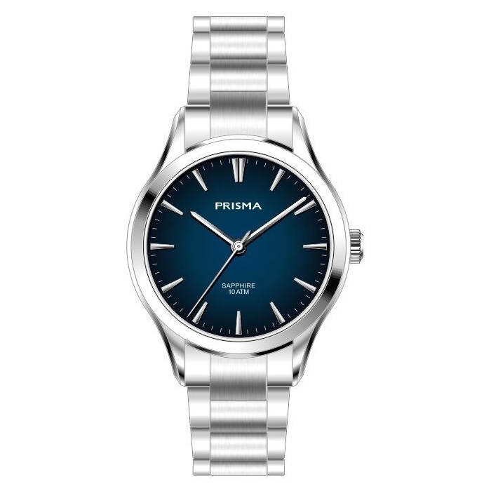 Prisma horloge 2009 dames edelstaal saffierglas 10 ATM 

Algemeen
Geslacht: dames
Model: P.2009

Voordelen
- band edelstaal zilver
- wijzerplaat blauw met zilvere streepjes
- boven gem. waterdicht: zwemmen/duiken
- glas is zeer krasvast
-quartz
- maat kast 27,06mm (breedte) 7,6mm (dikte)

