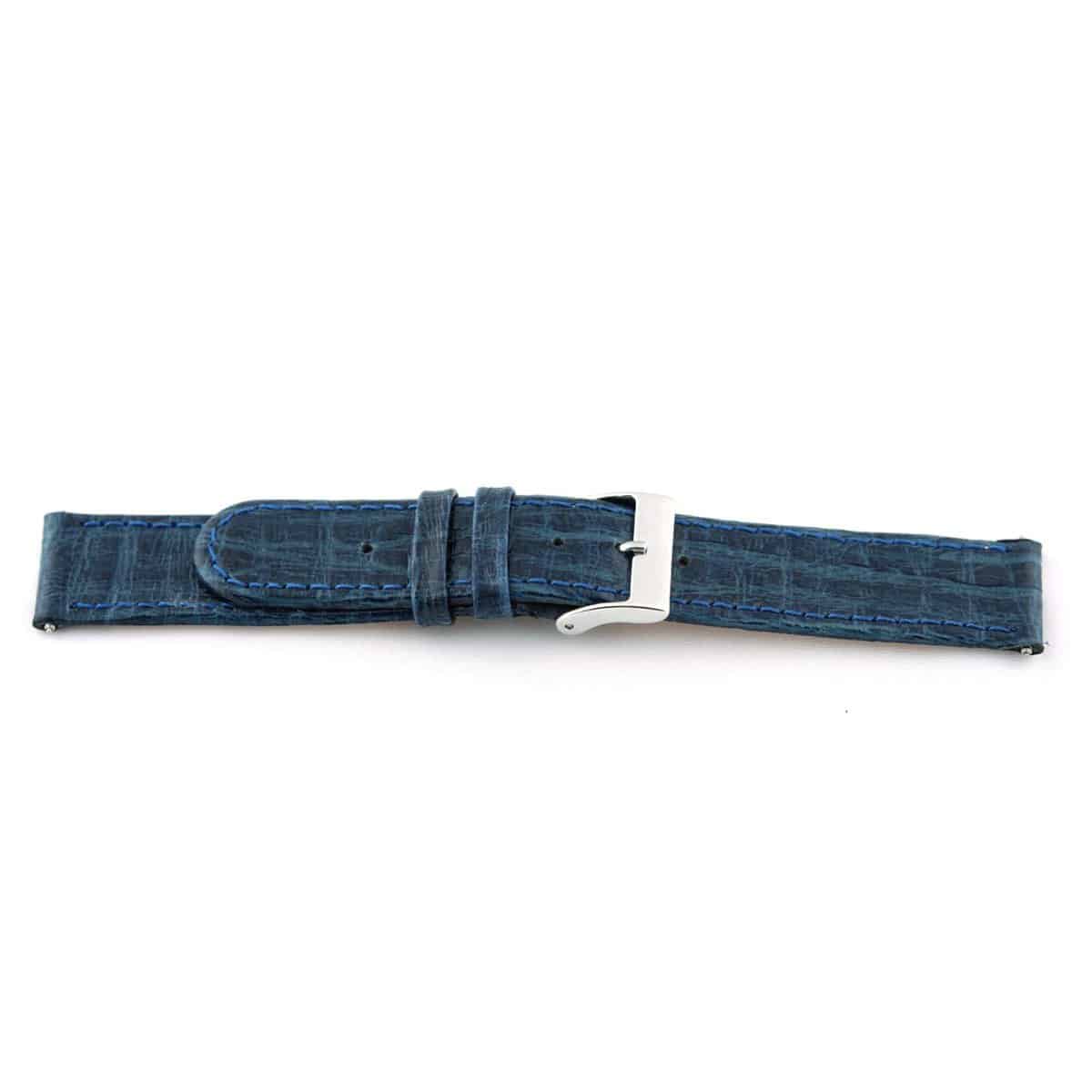 Italiaans lederen horlogeband, navy blauw J46 bewerkt en gestikt. 
Kleur band: Blauw
Band dikte: 2.3mm
Band lengte: 70/110mm
Band breedte: 14x14mm
Gesp: All Stainless Steel
Bekleding binnenband: Nubuck
Gestikt: Ja
Pushpin: Inclusief
Hypo allergisch: Ja
EAN: 4780258635266