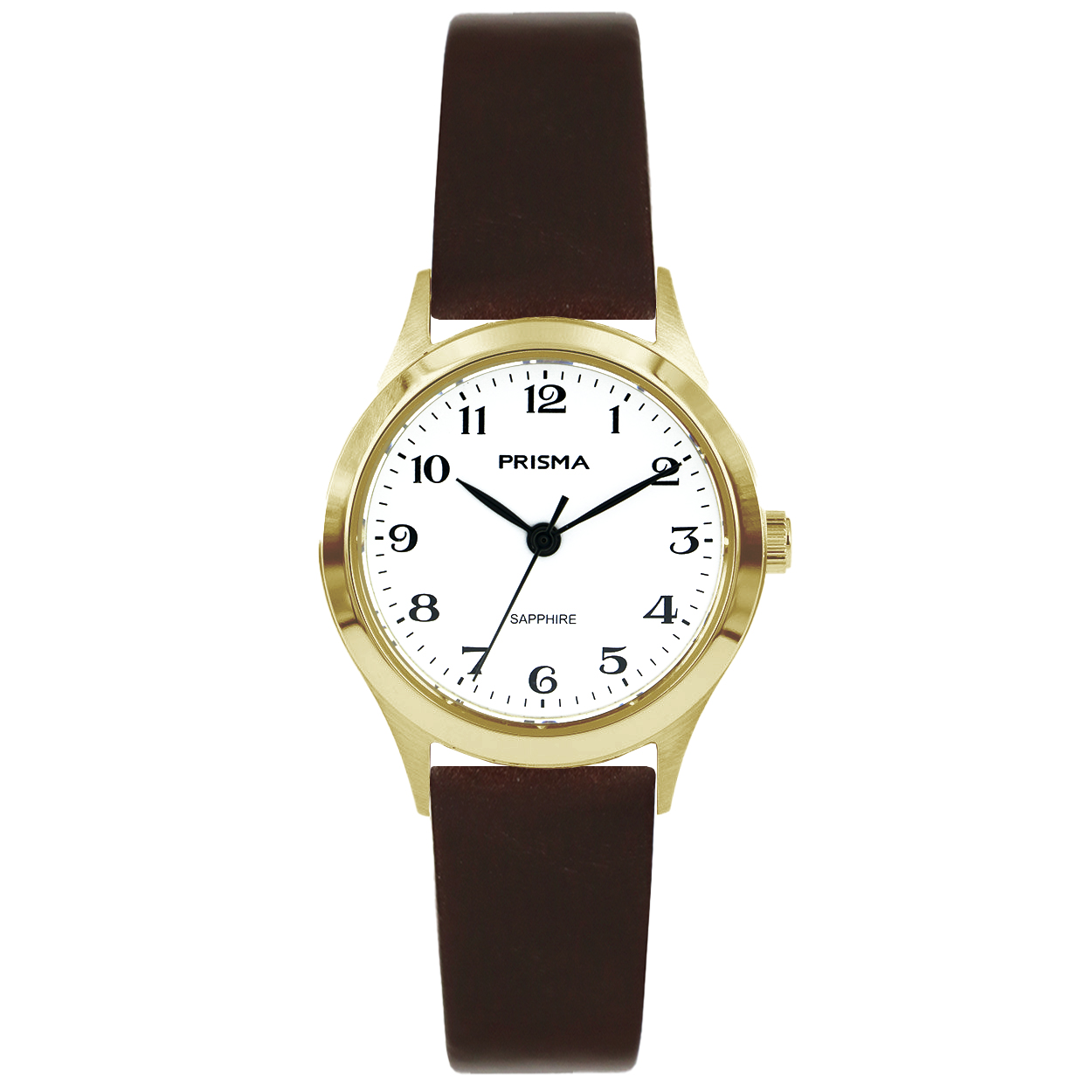 Prisma dames P1447 horloge edelstaal saffierglas 5 ATM en lederen band	
		
Algemeen		
Artikelnummer: P.1447		
Geslacht: dames		
Uurwerk: Miyota (2035 ) 		
Waterbestendigheid: 5 ATM/BAR		
		
