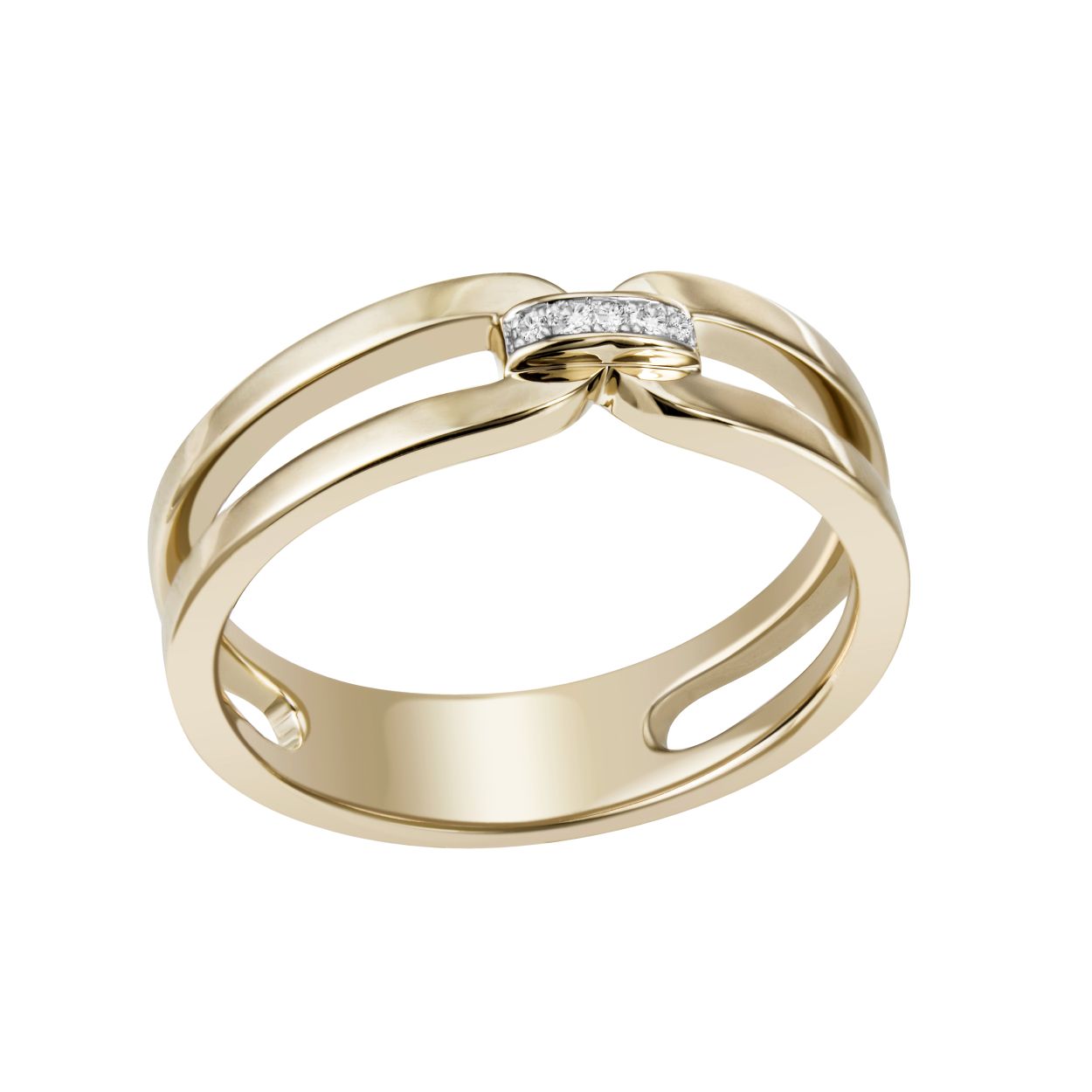 585/- Gürtelring /Gelbgold/ 5 Brill. 0,02ct w/si