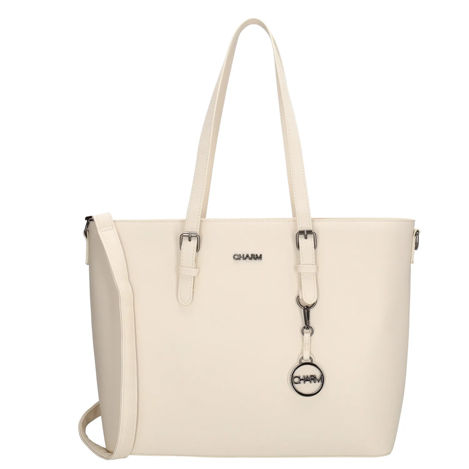 Hoe tof is deze shopper uit de Birmingham collectie van Charm London! Ideaal om deze shopper mee te nemen naar werk of school, want er past een 15,6 inch laptop in! De tas heeft een hoofdvak en achtervak, beide met ritssluiting. In het hoofdvak bevinden zich een tussenschot met ritsvak, ritsvak en insteekvak. Je draagt de tas gemakkelijk over je schouder aan de twee langere handvaten. Je persoonlijke of wat kleinere spullen zoals je telefoon of lipstick stop je handig in één van de vakjes. Is deze toffe shopper binnenkort van jou? 

De tassen van Charm London zijn geïnspireerd op de iconische Britse modehoofdstad Londen. Ze zijn geïnspireerd op de luxueuze materialen en typerende modellen die daar te zien zijn. Fashionable en stijlvolle damestassen van echt leer of kunstleer, gemaakt zodat jij er elke dag fantastisch uit kunt zien! 

De eigenschappen van deze shopper zijn:

Hoofdvak met ritssluiting
Gewatteerd tussenschot met ritssluiting
Ritsvakje
Insteekvak
Achtervak met ritssluiting
Twee lange handvaten
Afneembare en verstelbare schouderband 
