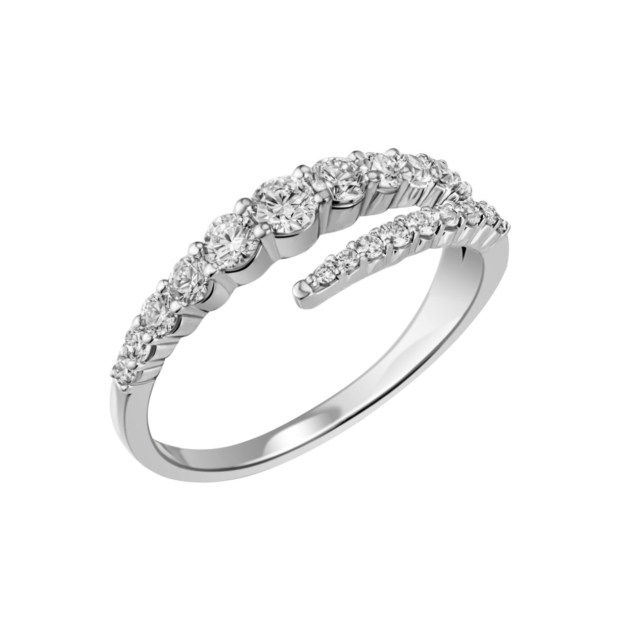 Entdecken sie unseren eleganten Brillantring in 585/- Wei&szlig;gold. 20 Brillanten mit insgesamt 0,58ct w/si bringen nicht nur Ihre Augen zum leuchten.Tragen Sie ihn alleine f&uuml;r einen klassischen Look oder kombinieren Sie ihn mit anderen Ringen f&uuml;r einen modernen Stil. Perfekt f&uuml;r besondere Anl&auml;sse oder als t&auml;gliches Highlight.