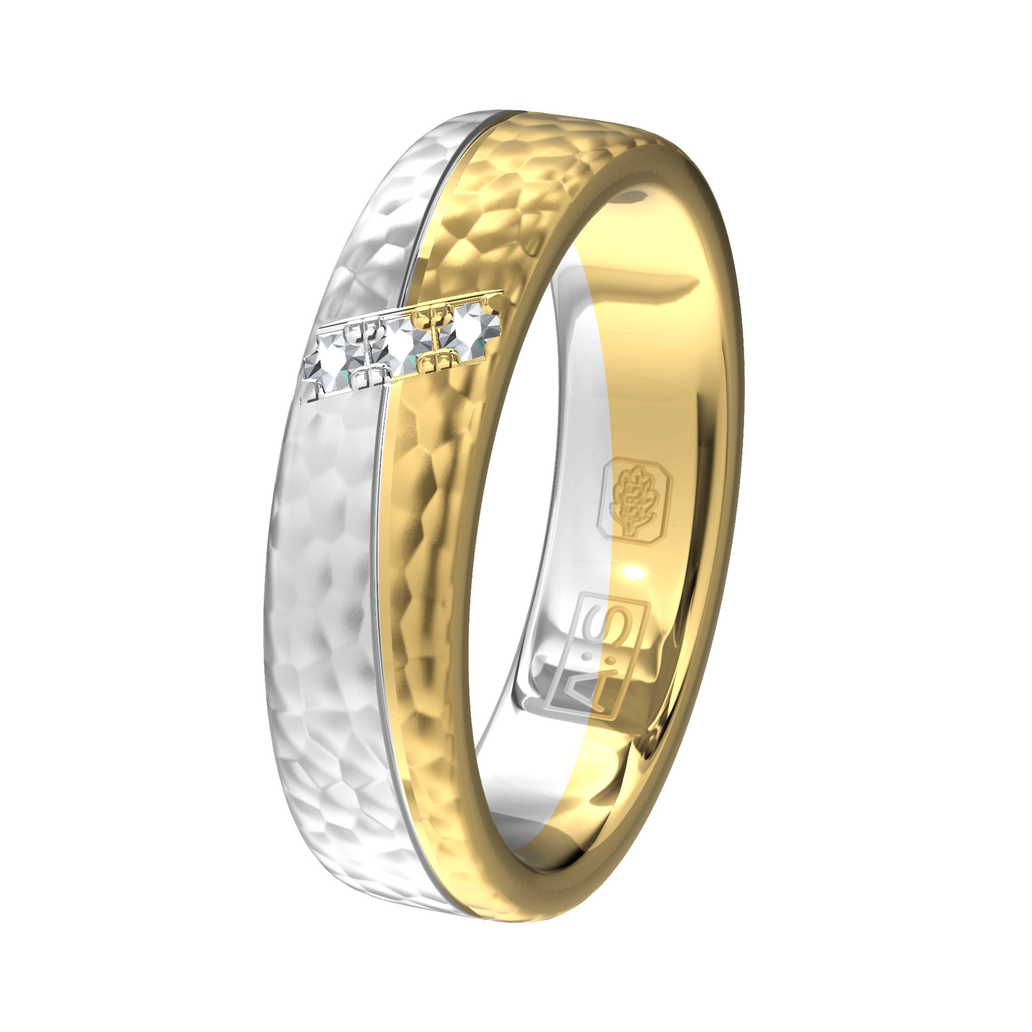 Aller Spanninga geel/witgouden trouwring met 3 x 0.015 ct briljant.
De prijzen kunnen afwijken door de verschillende goudkoersen.
Maak vrijblijvend een afspraak en bespreek uw wensen.