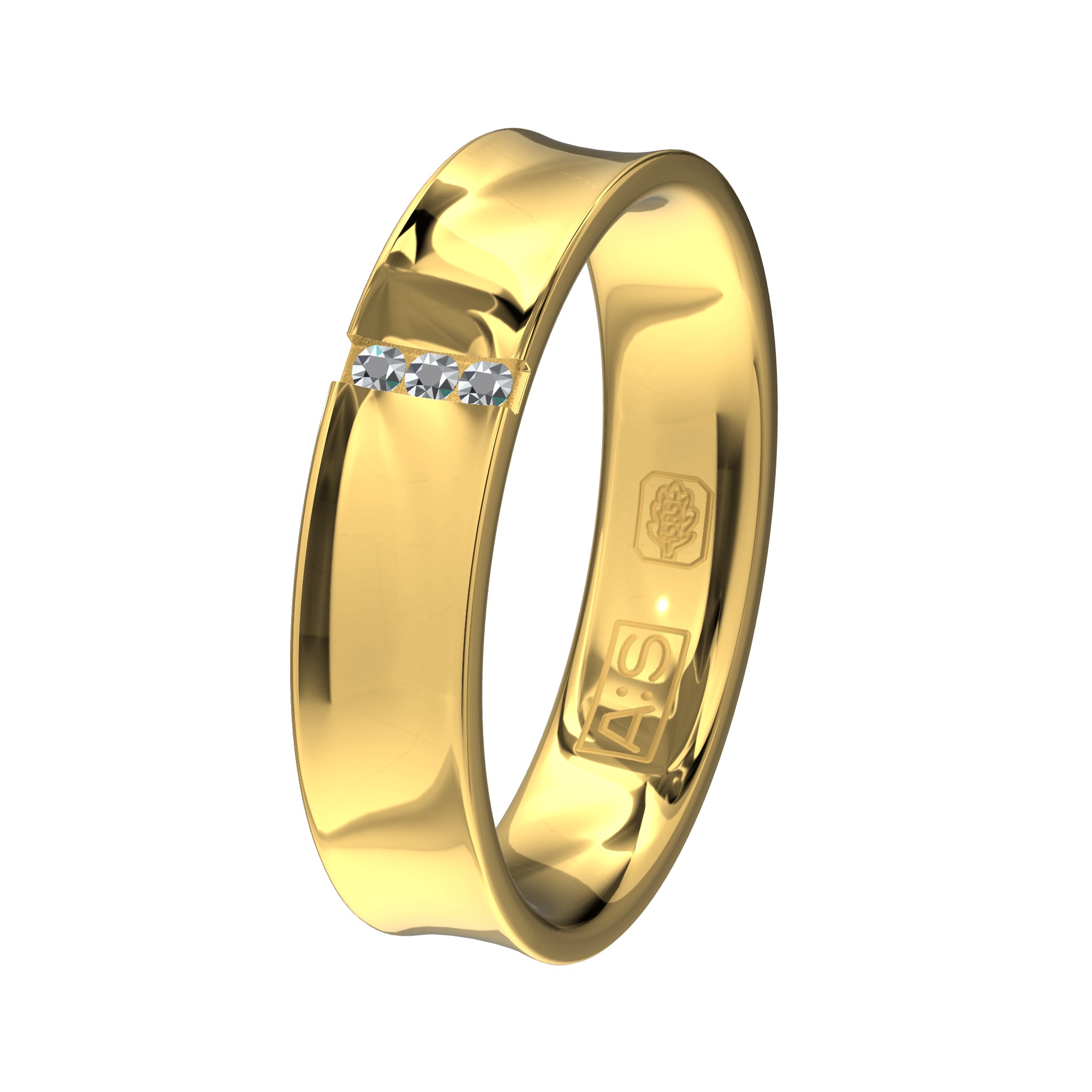 Aller Spanninga geelgouden trouwring met 3 X 0.010 ct briljant.
De prijzen kunnen afwijken door wisselende goudkoersen.
Maak vrijblijvend een afspraak en bespreek uw wensen.