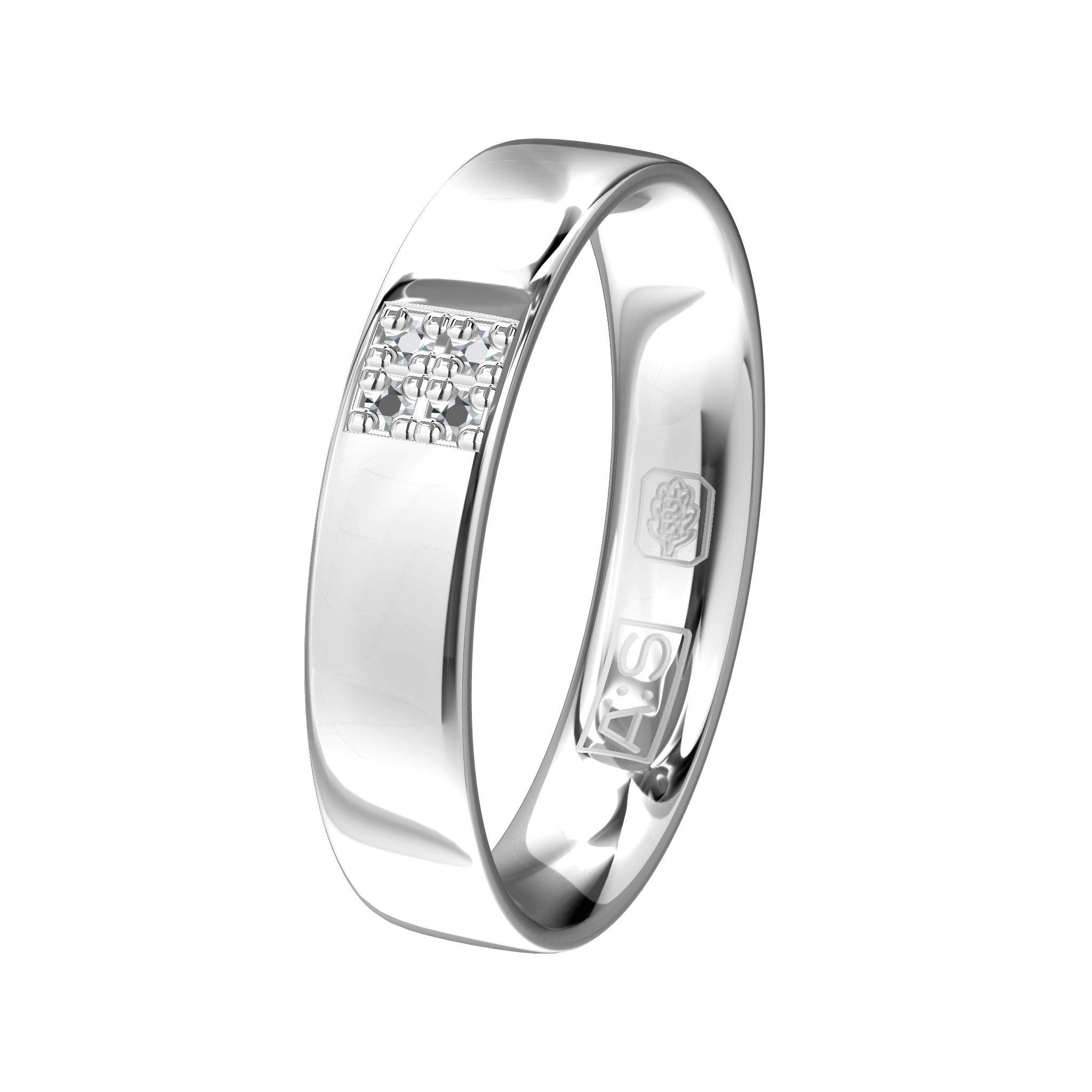 Aller Spanninga witgouden trouwring 4 X 0.010 ct briljant.
De prijzen kunnen afwijken door wisselende goudkoersen.
Maak vrijblijvend een afspraak en bespreek uw wensen.