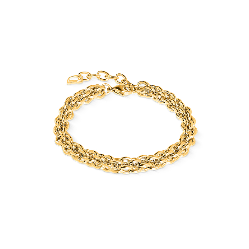 Coeur de Lion vergulde edelstalen armband 0803/30-1600