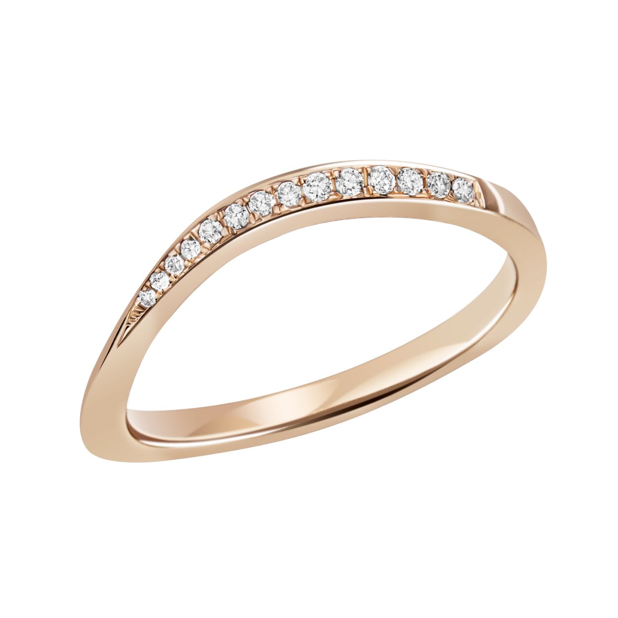 ein wundersch&ouml;ner 585/- Rotgold Diamantring. 12 Brillanten mit gesamt 0,07ct W/si lassen den Ring strahlen. Dieser Ring ist ideal, um Eleganz und Klasse zu jedem Outfit hinzuzuf&uuml;gen. Er kann sowohl zu formellen Anl&auml;ssen als auch t&auml;glichen Outfits getragen werden. Tragen Sie ihn allein oder in Kombination mit anderem Schmuck f&uuml;r einen stilvollen Look. Perfekt f&uuml;r besondere Momente!
