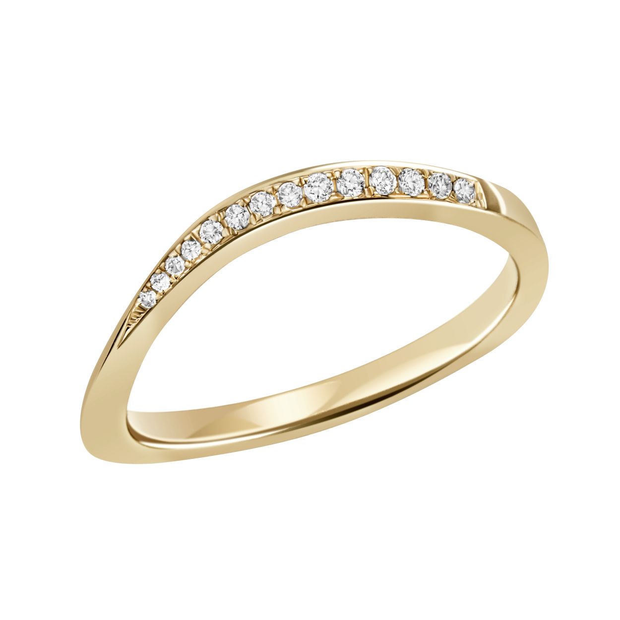 Dieser Ring ist aus 585/- Gelbgold mit 12 Brillanten mit gesamt 0,07ct W/si gefertigt . Er ist ein elegantes Schmuckst&uuml;ck, das ideal dazu geeignet ist, jedem Outfit einen Hauch von Luxus zu verleihen. Tragen Sie diesen Ring f&uuml;r besondere Anl&auml;sse oder um Ihren t&auml;glichen Look zu veredeln. Perfekt f&uuml;r stilbewusste Menschen.