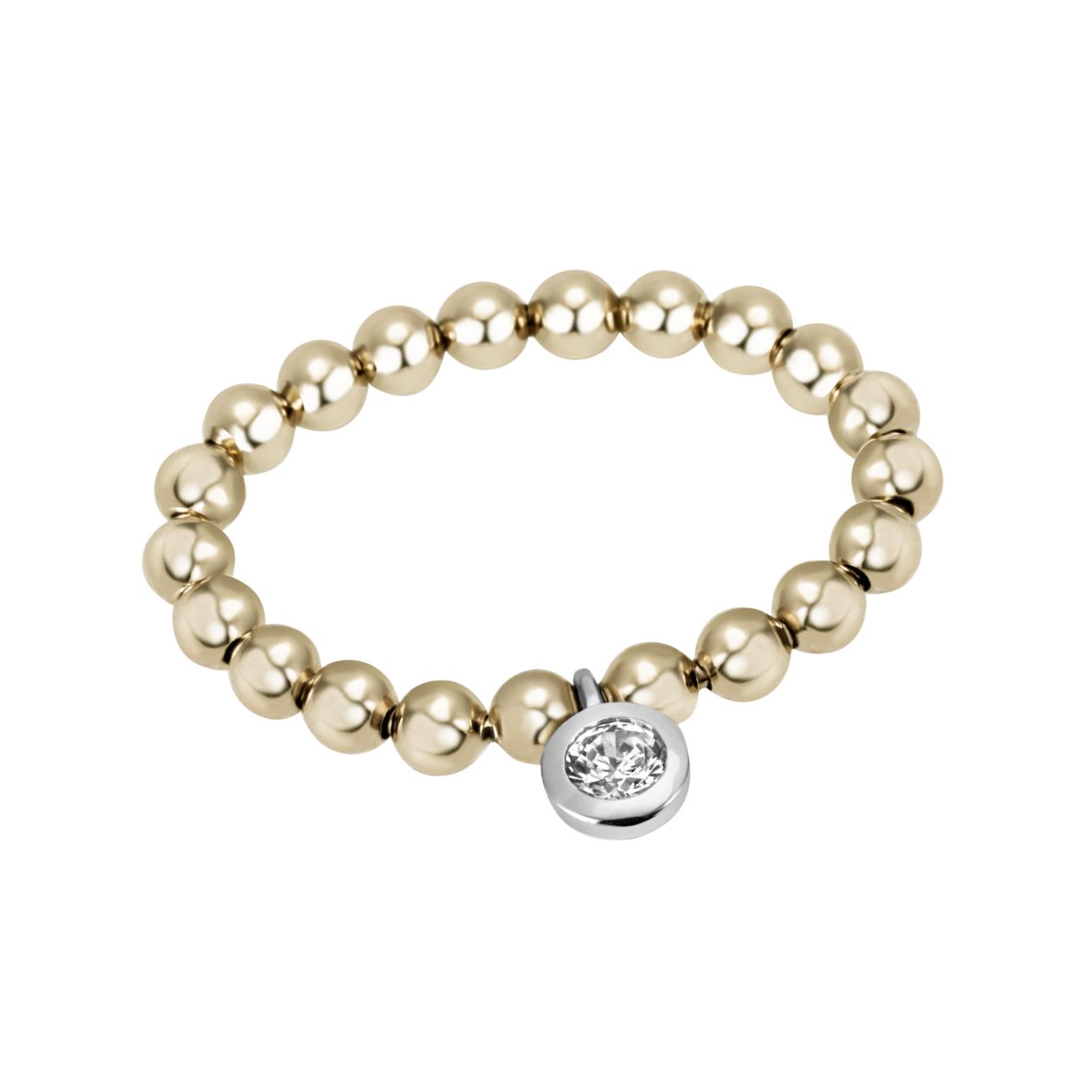 Dieses elegante, flexible 585/- Gelbgold Kugelarmband besticht durch seine strahlende gelbgoldene Farbe und einem Brillantanhänger. Flexibel und ohne Schloß schmiegt es sich angenehm um Ihren Arm. Es ist ideal, um jedem Outfit einen Hauch von Eleganz zu verleihen. Tragen Sie es allein als Statement-Stück oder kombinieren Sie es mit anderen Armbändern für einen trendigen Lagenlook. Perfekt für besondere Anlässe oder den täglichen Glanz.