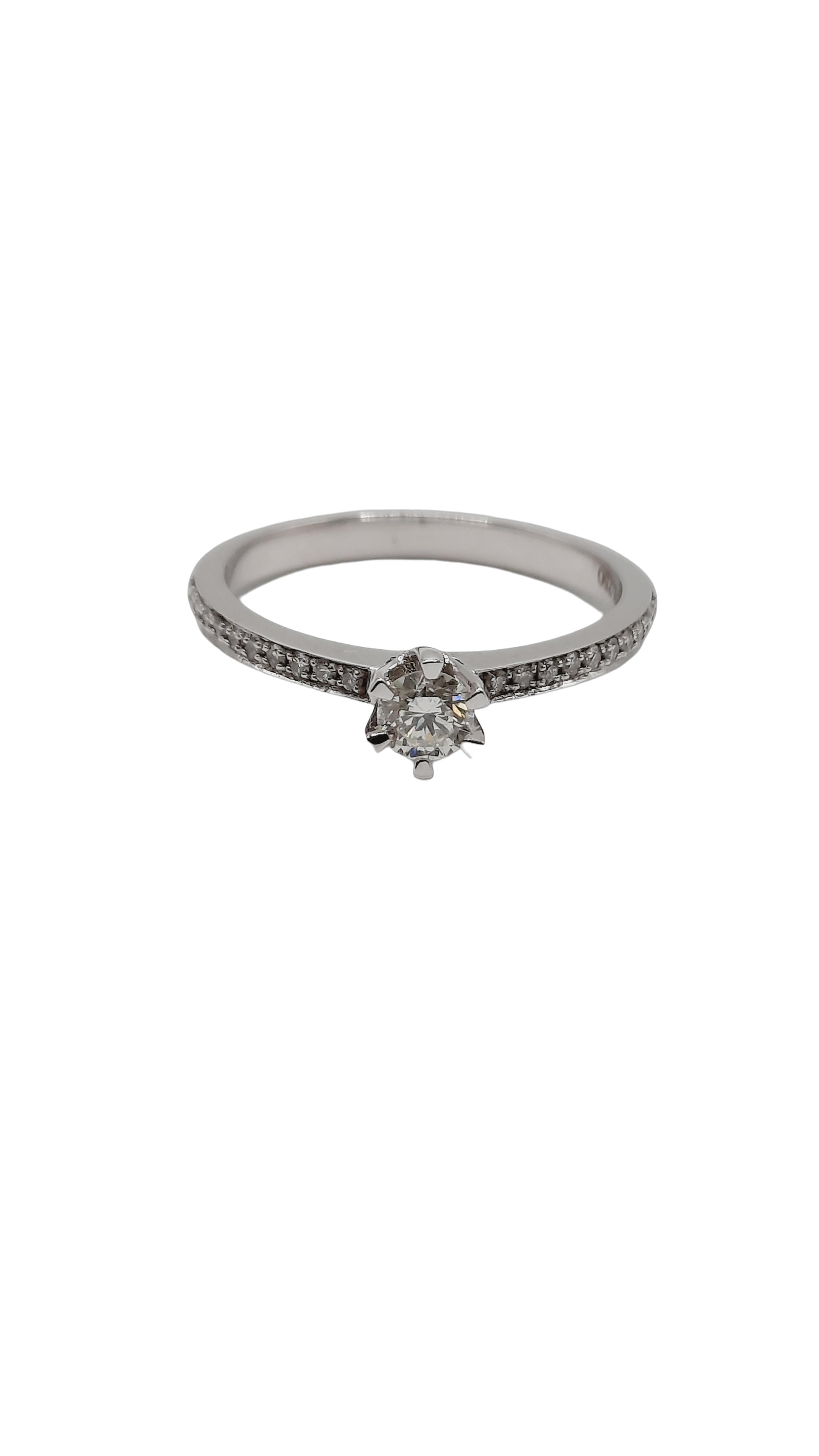 witgouden diamant ring 18kt
maat 53
