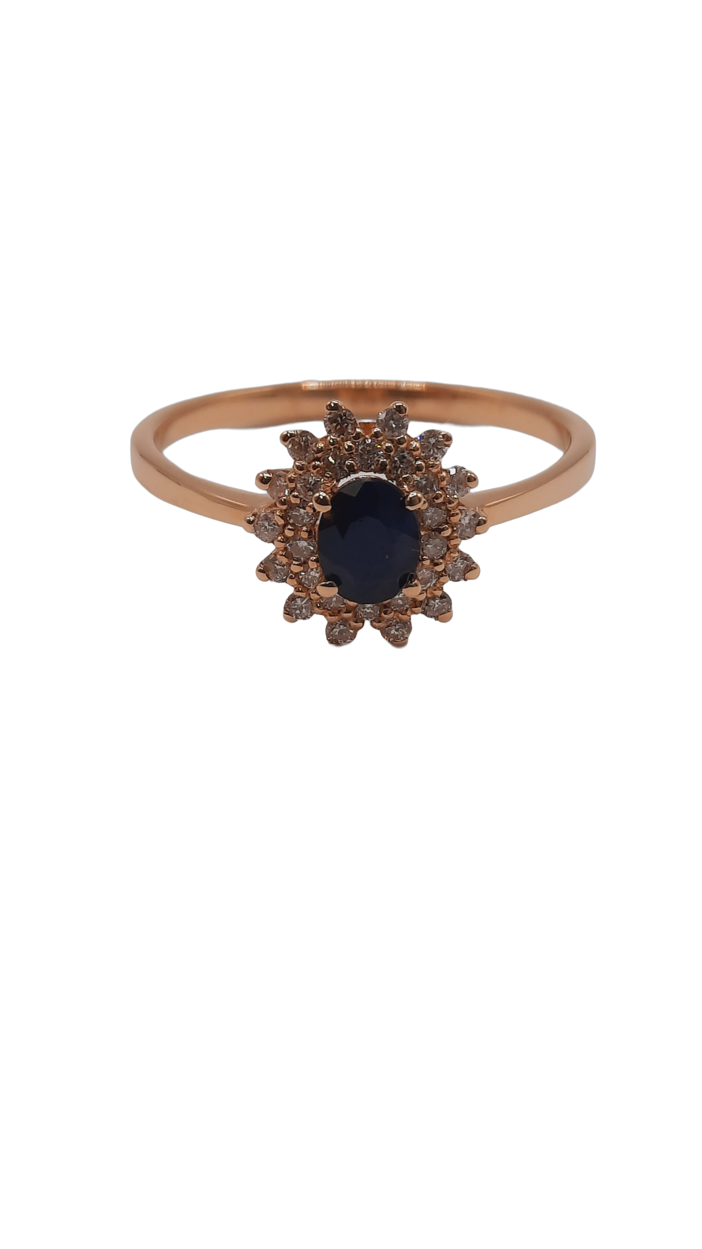 Deze prachtige diamant-saffier 14kt ring, modelnummer 0002254, is een sieraad van ongekende schoonheid. Gemaakt van 14-karaats goud, bevat het een schitterende briljant geslepen diamant (0.25 ct, SI1, H-kleur) en een saffier. Perfect voor dagelijks gebruik of speciale gelegenheden. Draag het solo of combineer met andere ringen voor een stijlvolle look. Geschikt voor maat 56.
