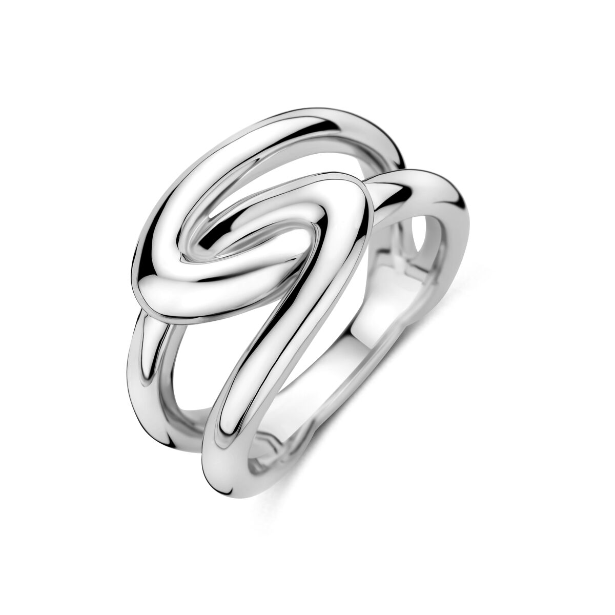 Gerhodineerd 925 zilveren ring. De ring heeft een breedte van 12mm.