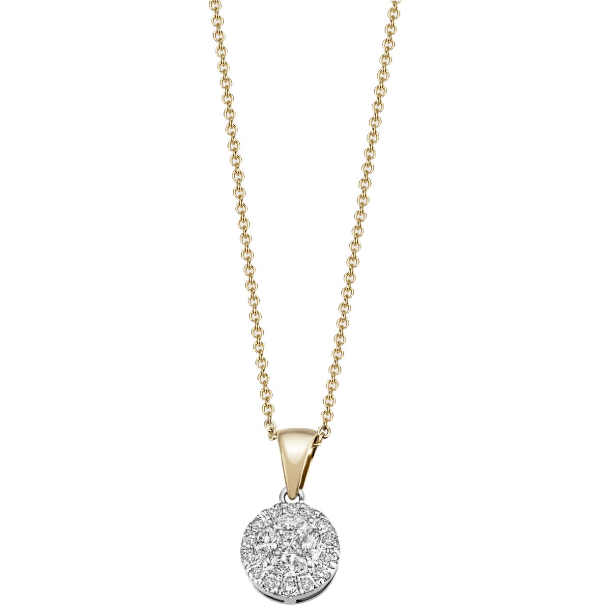 Diese wunderschöne 585/- Gelbgold Kette mit einem ausgefallenen Brillantanhänger ergänzt jeden Look und verleiht Ihrem Outfit einen eleganten Touch. Tragen Sie sie zu formellen Anlässen oder als stilvolles Accessoire im Alltag, um Ihre persönliche Note zu unterstreichen. Perfekt für jedes Schmuck-Ensemble!
