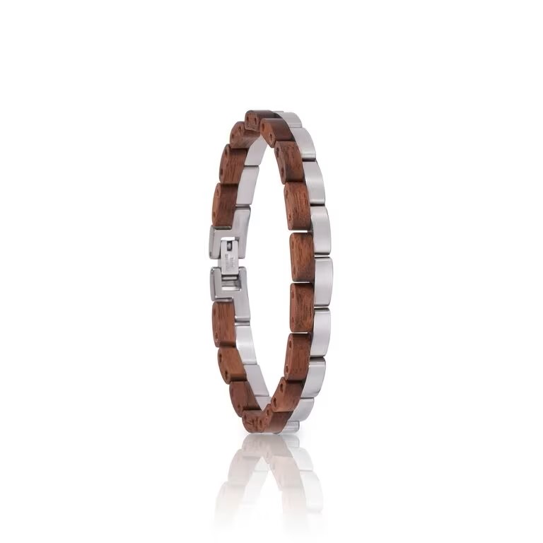 Onze bestseller Duet Bandlet combineert hoogwaardig roestvrij staal in zilver met uniek walnotenhout op een bijzondere manier. Door het klassieke, maar veelzijdige design is deze armband veelzijdig te combineren en biedt hij optimaal draagcomfort.