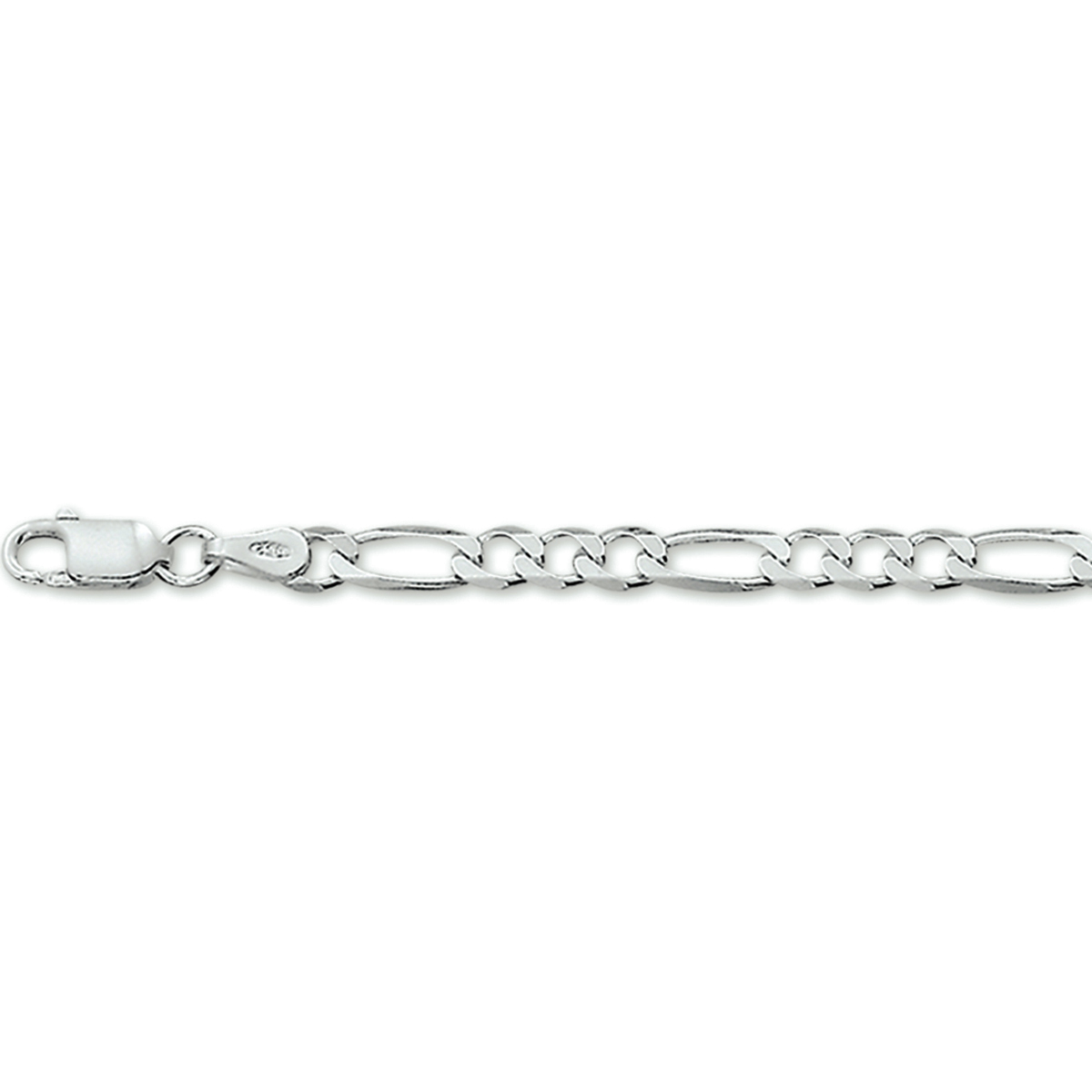Zilveren Figaro Schakel Collier 55 cm 4mm