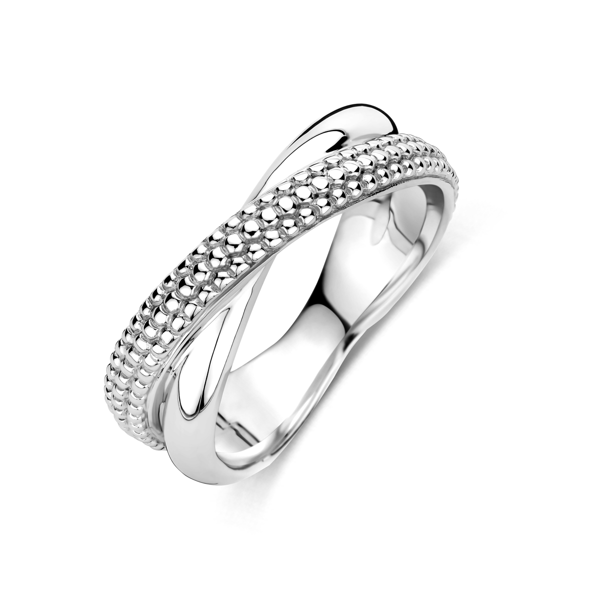 Gerhodineerd 925 zilveren ring met een breedte van 6,5 mm