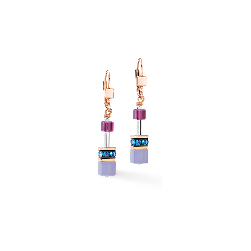 Coeur De Lion oorhangers, Purple Blue