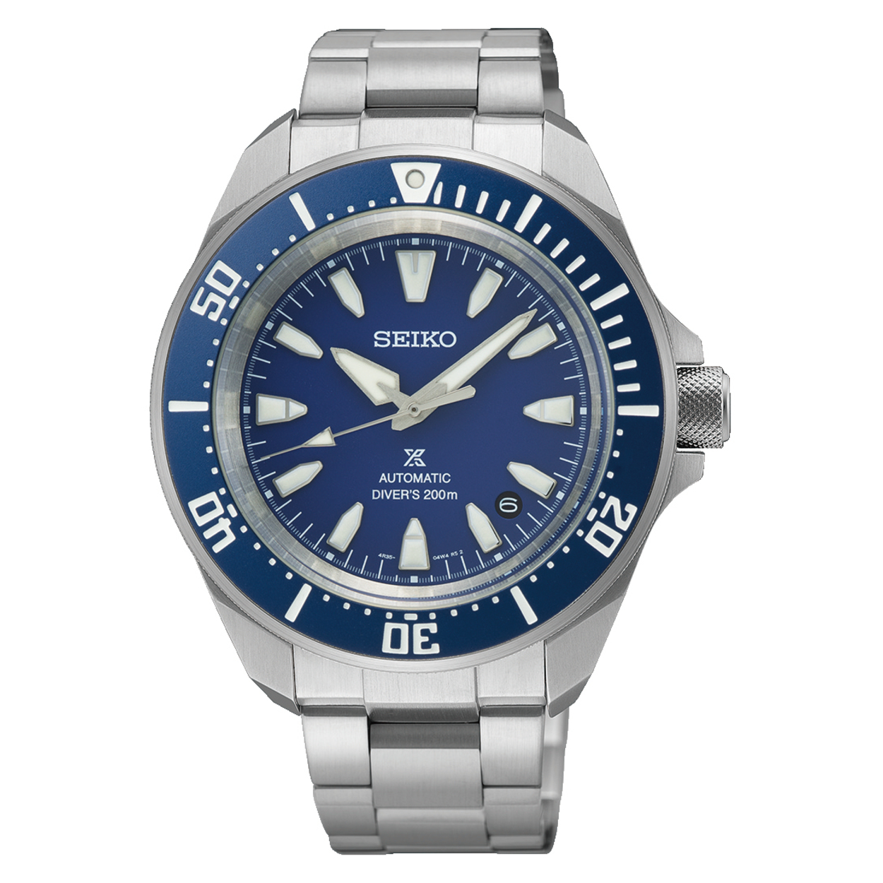 Dit is een herenhorloge van het merk Seiko. Het is een analoog horloge gemaakt van staal. De diameter van de kast is 41.7 mm en de kast is 12.25 mm dik.
De verdere specificaties van het horloge zijn als volgt:
Kastvorm: rond
Kastkleur: zilverkleurig
Kastmateriaal: staal
Bandbreedte: 18 mm
Bandlengte: 261.7 mm
Sluiting: vouwsluiting met veiligheidsklepje en drukker
Wijzerplaatkleur: blauw
Glassoort: hardlex mineraal glas
Waterdichtheid: 20 ATM
Techniek: automaat