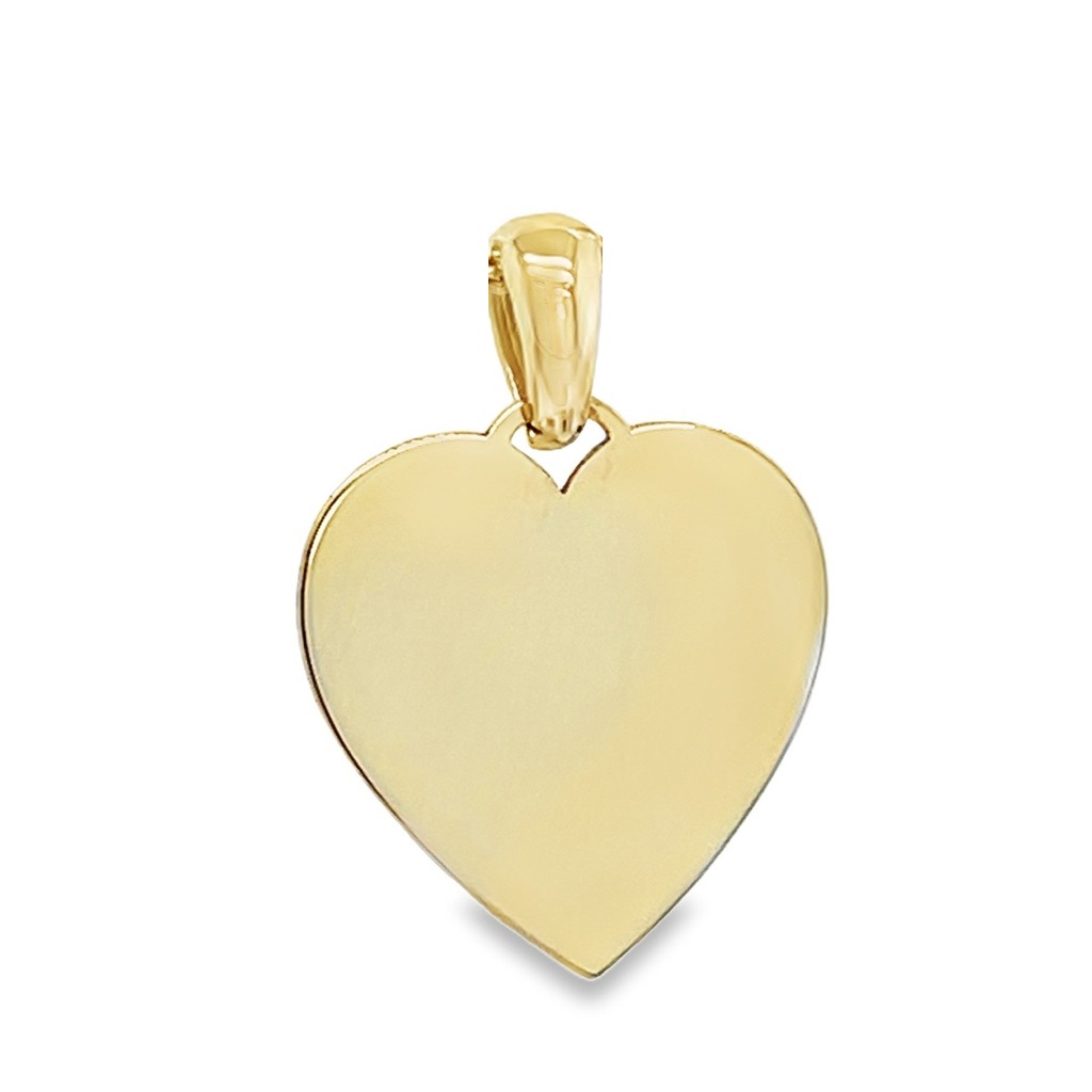 14 Karaats Geelgouden Graveer Hart Hanger 18x13mm