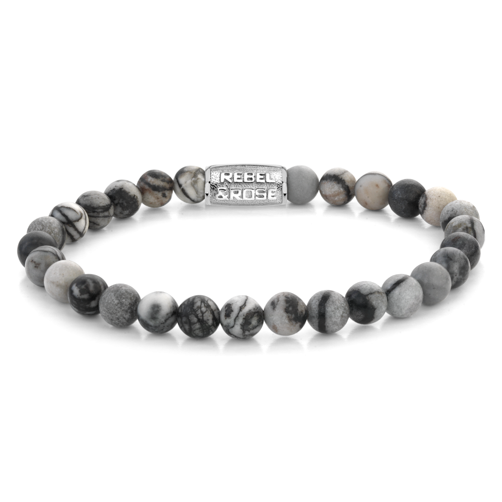 Armband van het merk Rebel & Rose. De armband heeft een hoogwaardige elastische stretch koord, met 6mm van Agaat.