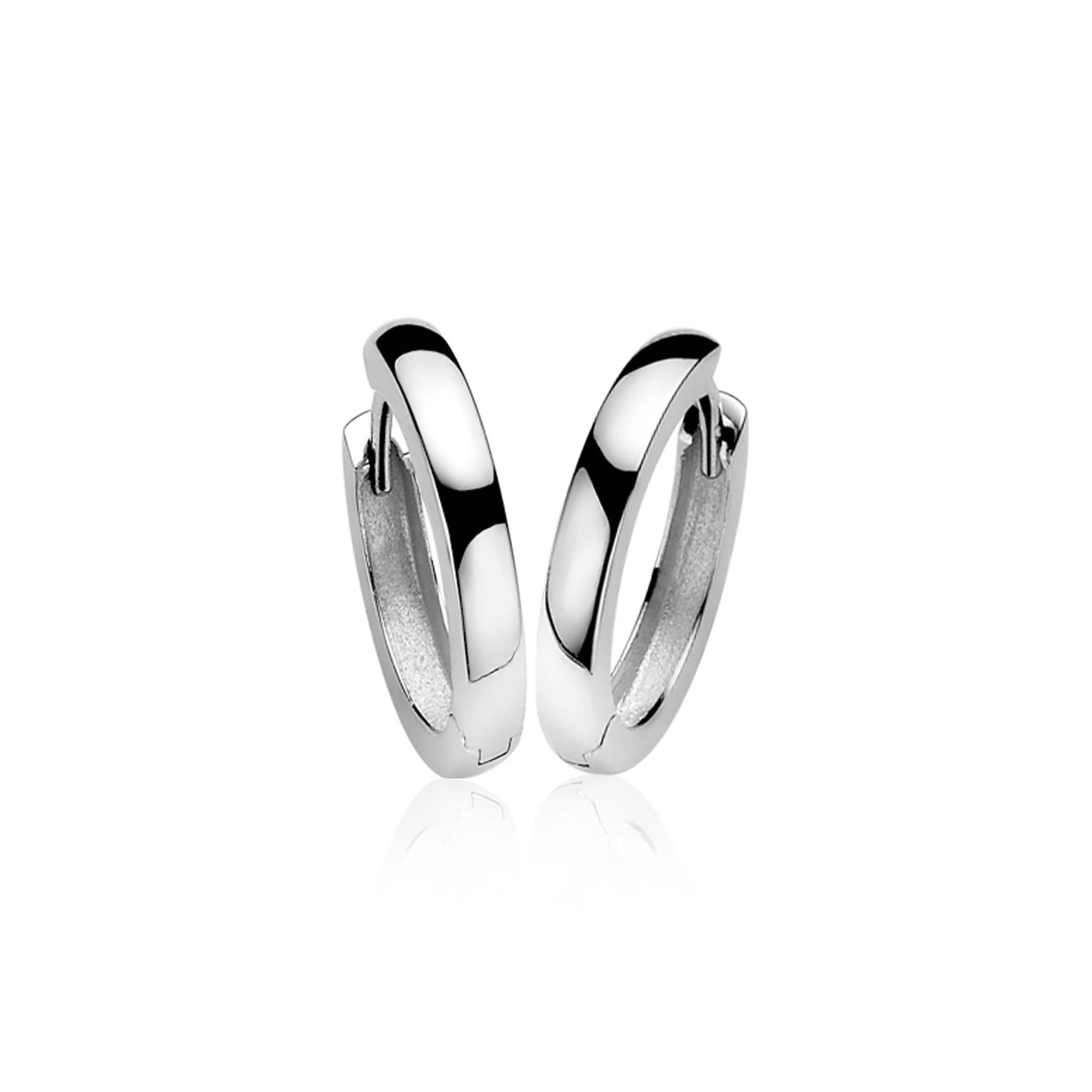 20mm ZINZI zilveren oorringen 3mm glad met luxe klapsluiting ZIO190