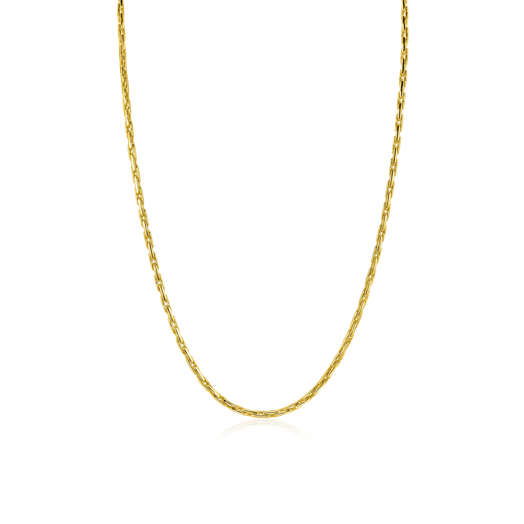 ZINZI gold plated zilveren schakel ketting 2,3mm breed 43-45cm ZIC2648G