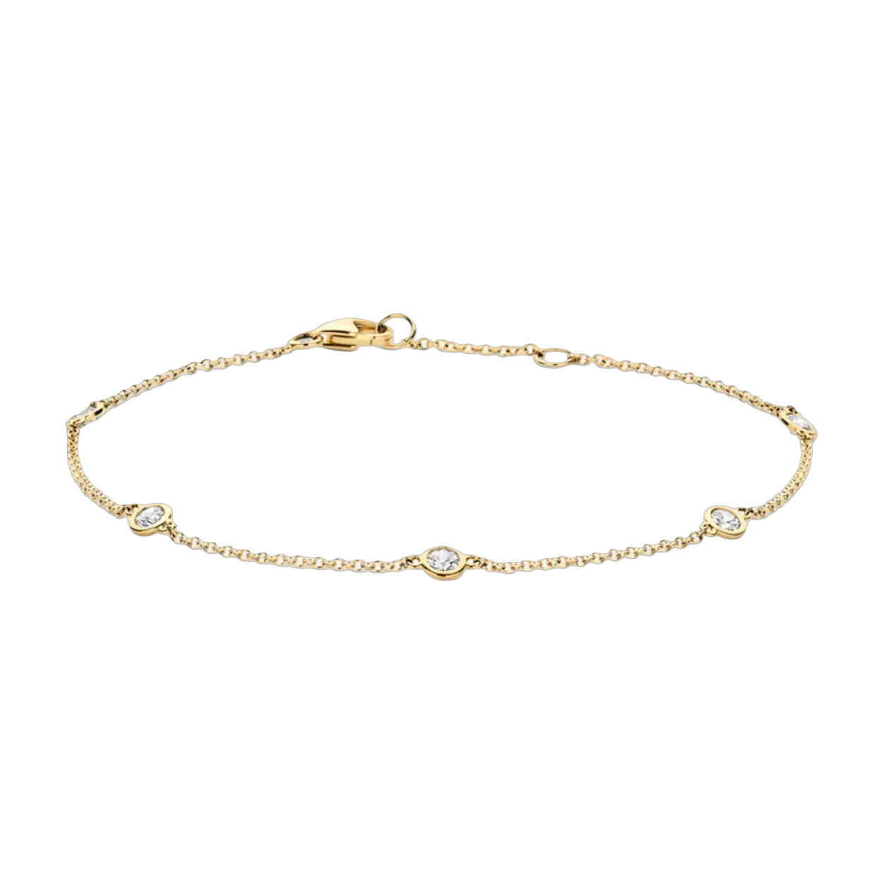 Glinsterende zirkonia in gladomzetting (3,4 mm) en 14k geelgoud maken van deze armband een geraffineerde blikvanger. De band is 18 cm lang en heeft een karabijnsluiting. Mooi op zichzelf of mix en match met andere armbanden uit onze collectie.