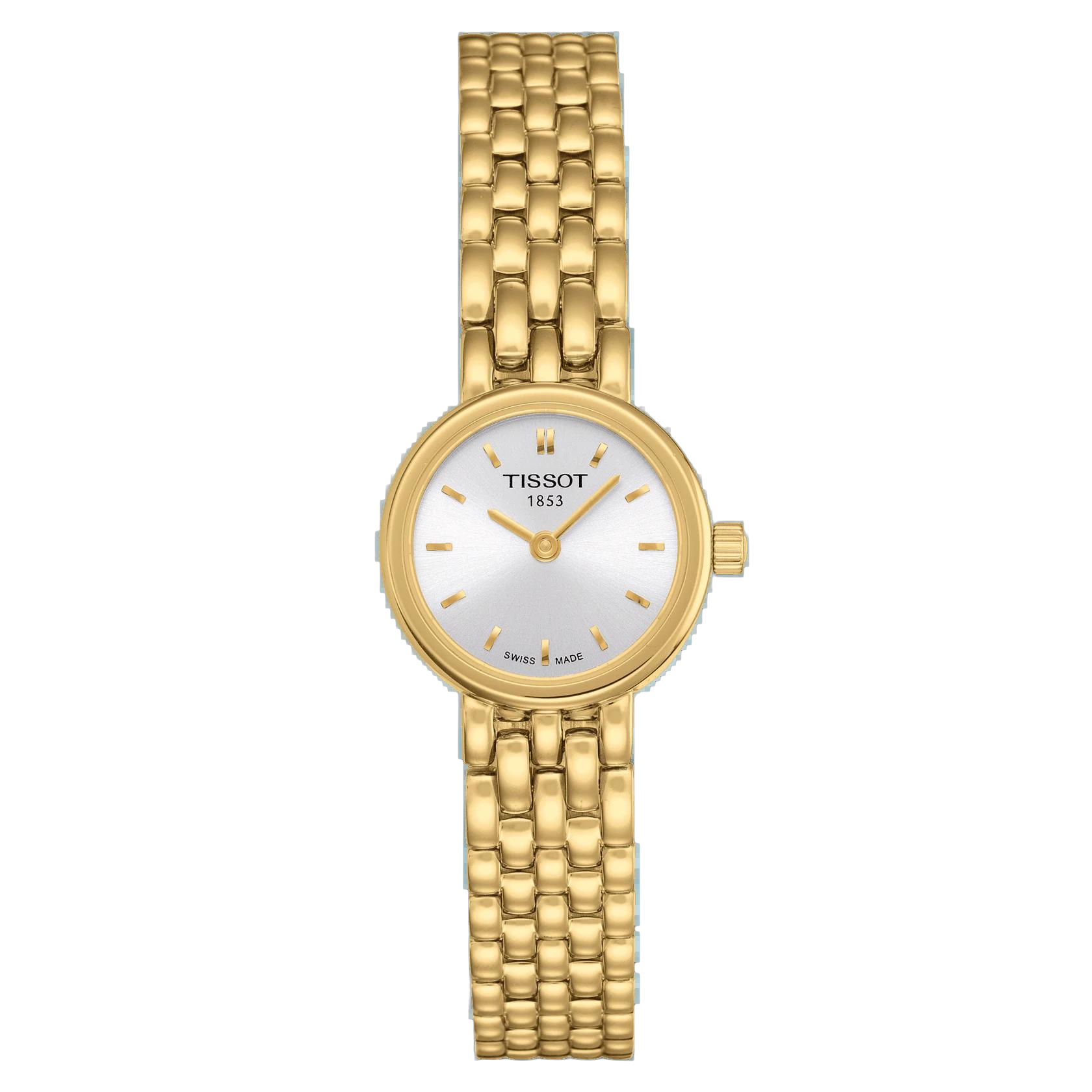 Tissot Lovely

Dit stijlvolle horloge straalt de essentie van klasse uit met zijn discrete en toch absoluut prachtige mini afmeting en vrouwelijk ronde horlogekast.
De versies met een metalen armband kunnen losjes gedragen worden, als een mooi juweel rond de pols, met opties voor diamanten voor die betoverende fonkeling, of met een klassieke lederen horlogeband.
Deze horloges doen hun naam eer aan, met hun lieflijke uitstraling en een volledig onweerstaanbare charme.

Diameter:19.5 mm
Zwitsers kwartsuurwerk
Krasbestendig saffierglas