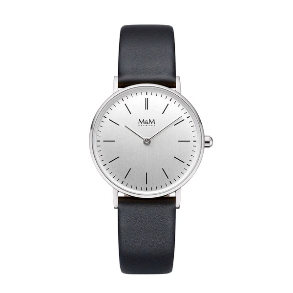 M&M horloge met zwart leren band