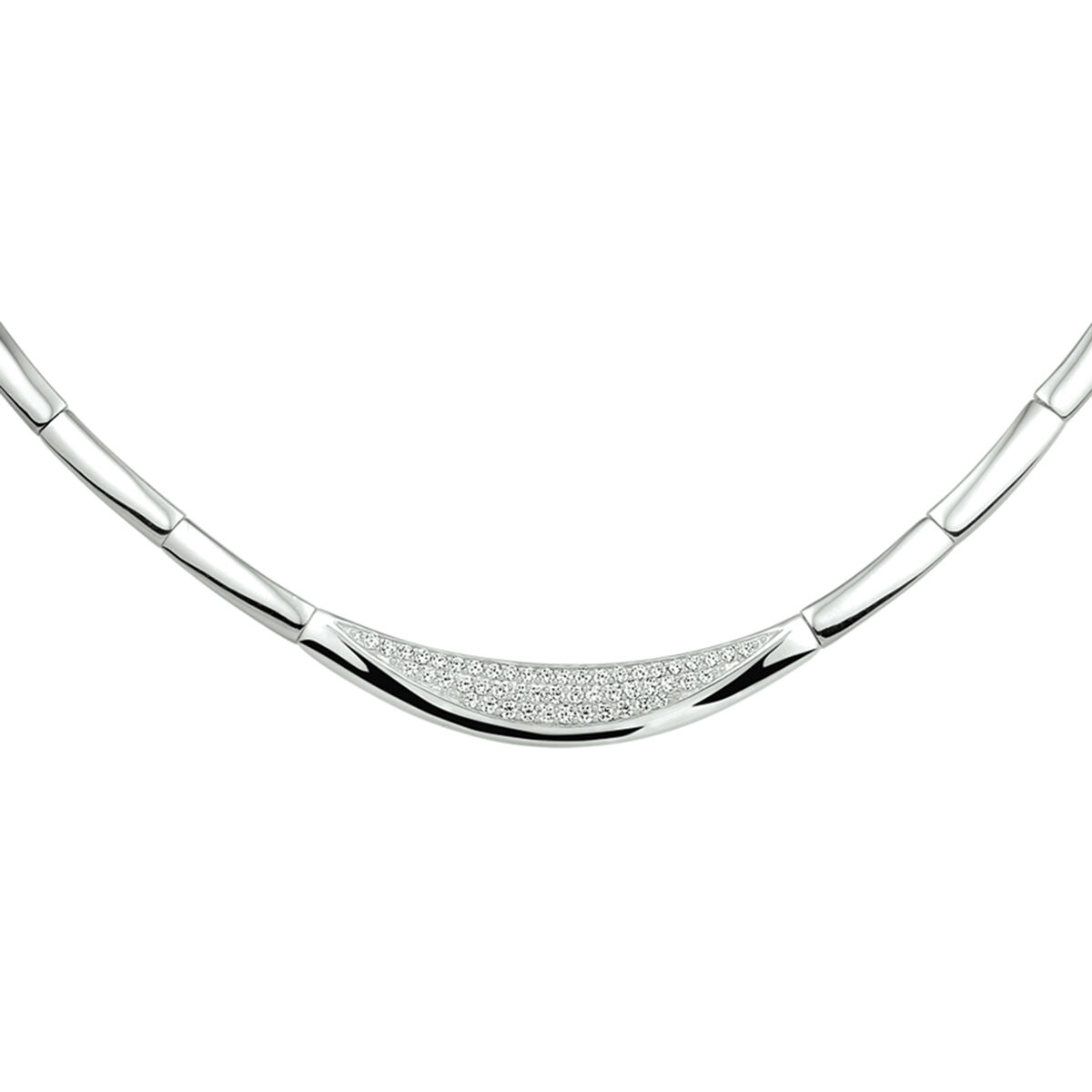 collier met zirkonia gerhodineerd