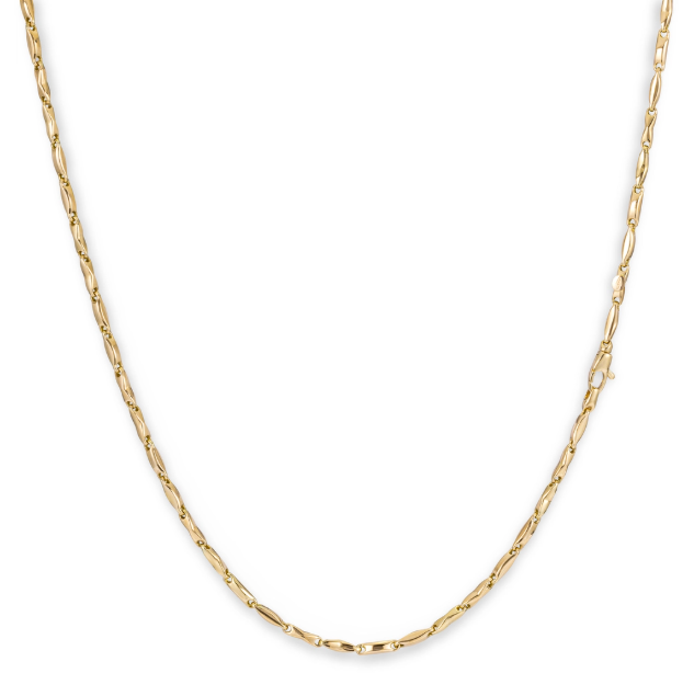 Prachtige 14krt gouden collier van het merk Monzario. De lengte van het collier is 45cm. Tevens leverbaar bijpassende armband.

Referentienummer: 79C GEEL