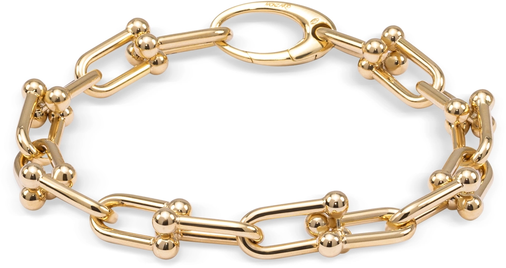 Prachtige 14 karaat geelgouden schakelarmband. De lengte van de armband is 20 cm. 

Referentienummer: 1491AGEEL