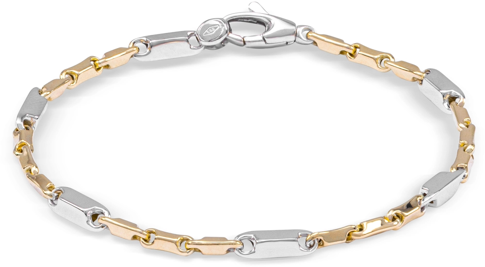 Prachtige 14krt bicolor gouden fantasiearmband van het merk Monzario. De lengte van de armband is 19cm.

Referentienummer: 460ABIC

Tevens leverbaar bijpassend collier.