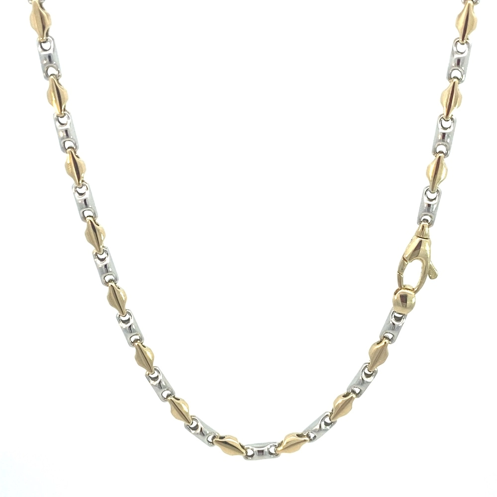 Prachtig 14krt bicolor gouden collier van het merk Monzario. De lengte van het collier is 45cm.

Referentienummer: 81C BIC

Tevens leverbaar bijpassende armband