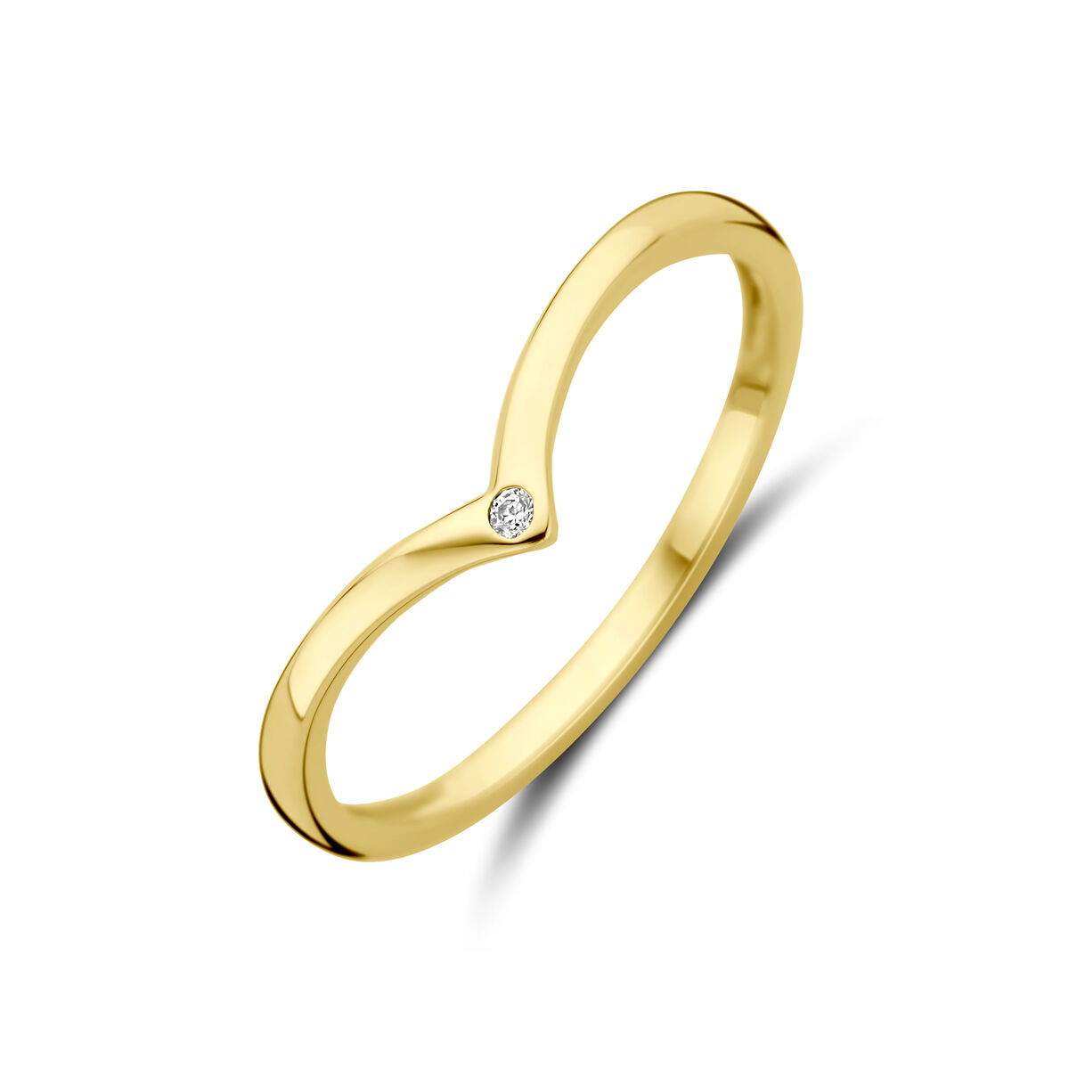 Gouden dames ring 'V'vorm 