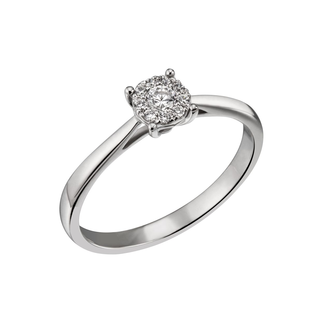 Tragen Sie diesen zeitlosen 585/- Wei&szlig;gold Brillantring alleine f&uuml;r einen minimalistischen Look oder kombinieren Sie ihn mit anderen Ringen f&uuml;r einen glamour&ouml;sen Auftritt. 10 Brillanten f&uuml;gen sich zu einer Optik von einem 0,50ct gro&szlig;en Brillanten zusammen. Perfekt f&uuml;r besondere Anl&auml;sse oder als t&auml;gliches Statement-Piece.